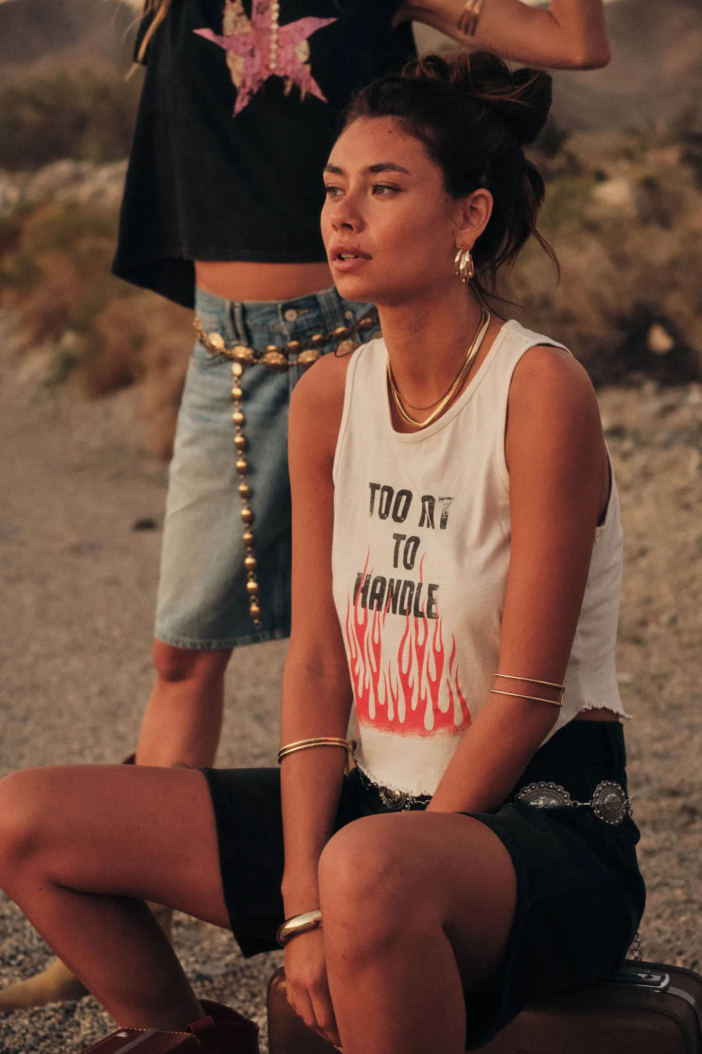 Too Hot to Handle Lettuce-Edge Graphic Tank Top sold by Promesa product image thumbnail 4