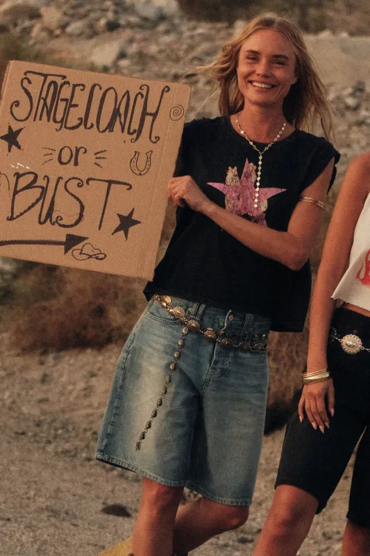 Star Rider Vintage Cowgirl Sleeveless Graphic Tee made by Promesa
