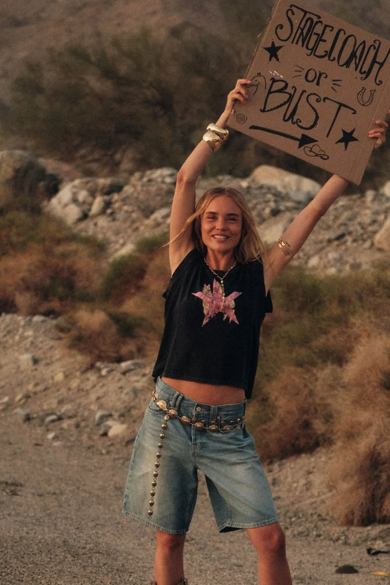 Star Rider Vintage Cowgirl Sleeveless Graphic Tee sold by Promesa product image thumbnail 4