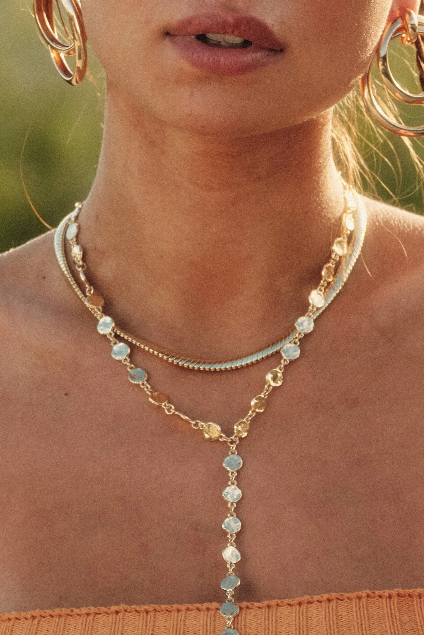 Trousdale Gold-Dipped Snake Chain Necklace sold by Promesa product image thumbnail 2