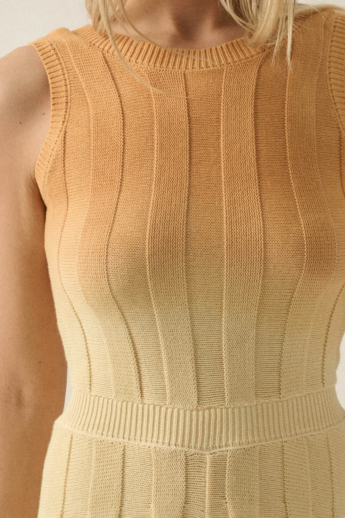 Not Fade Away Ombre Ribbed Knit Sleeveless Romper sold by Promesa product image thumbnail 5