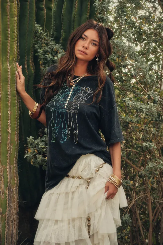 Cowgirl Cutie Vintage-Wash Oversize Graphic Tee made by Promesa