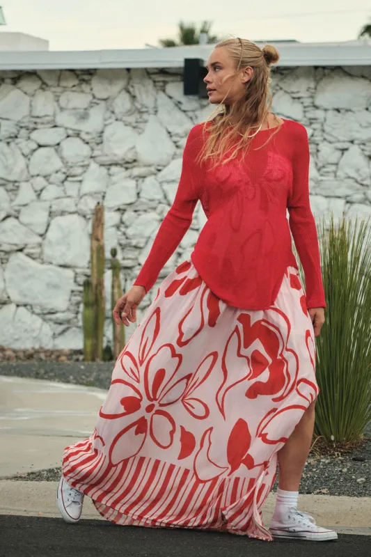 Tropical Blooms Abstract-Floral Halter Maxi Dress made by Promesa