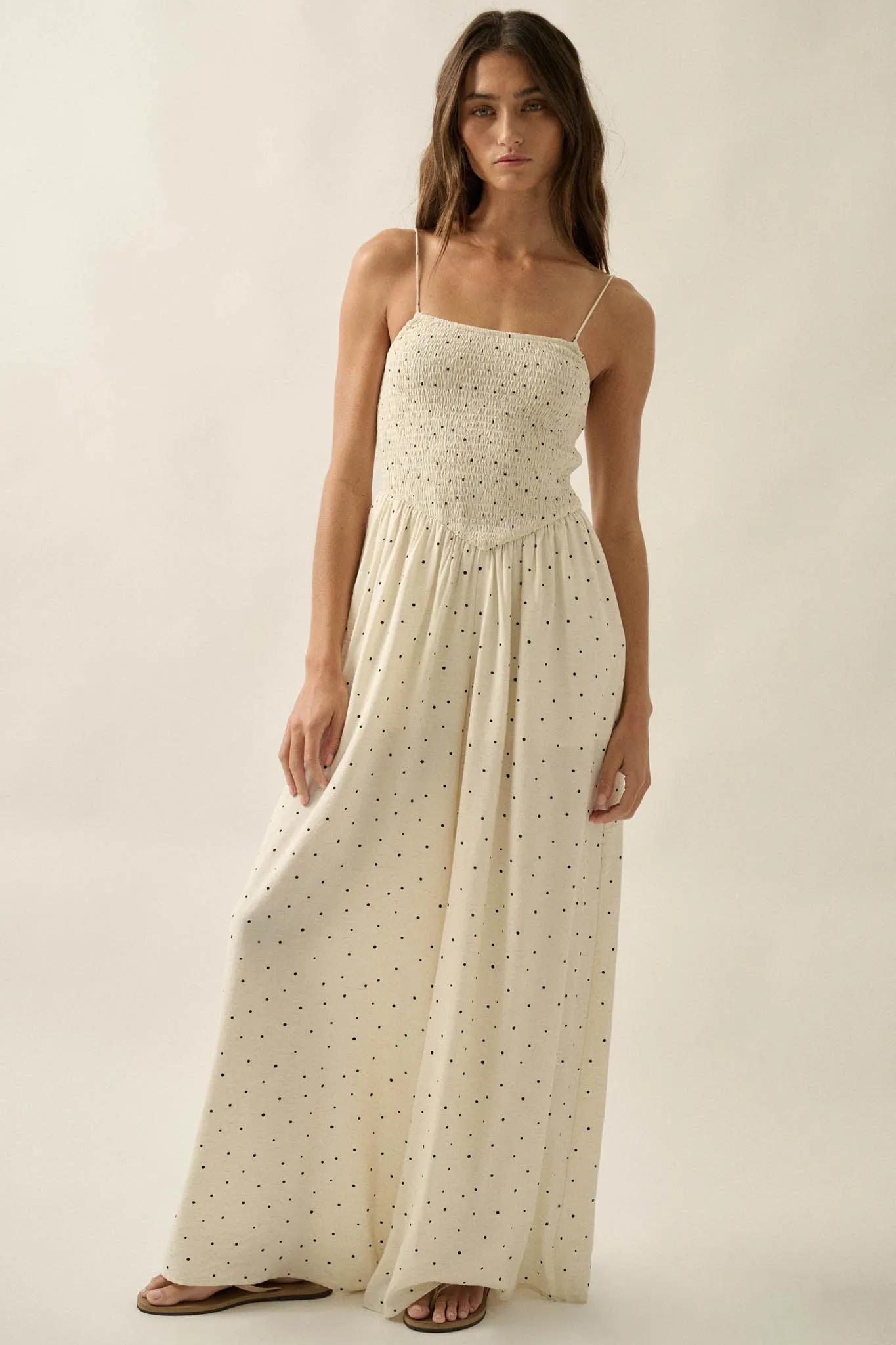 Spot On Polka Dot Smocked Wide-Leg Jumpsuit sold by Promesa product image thumbnail 3