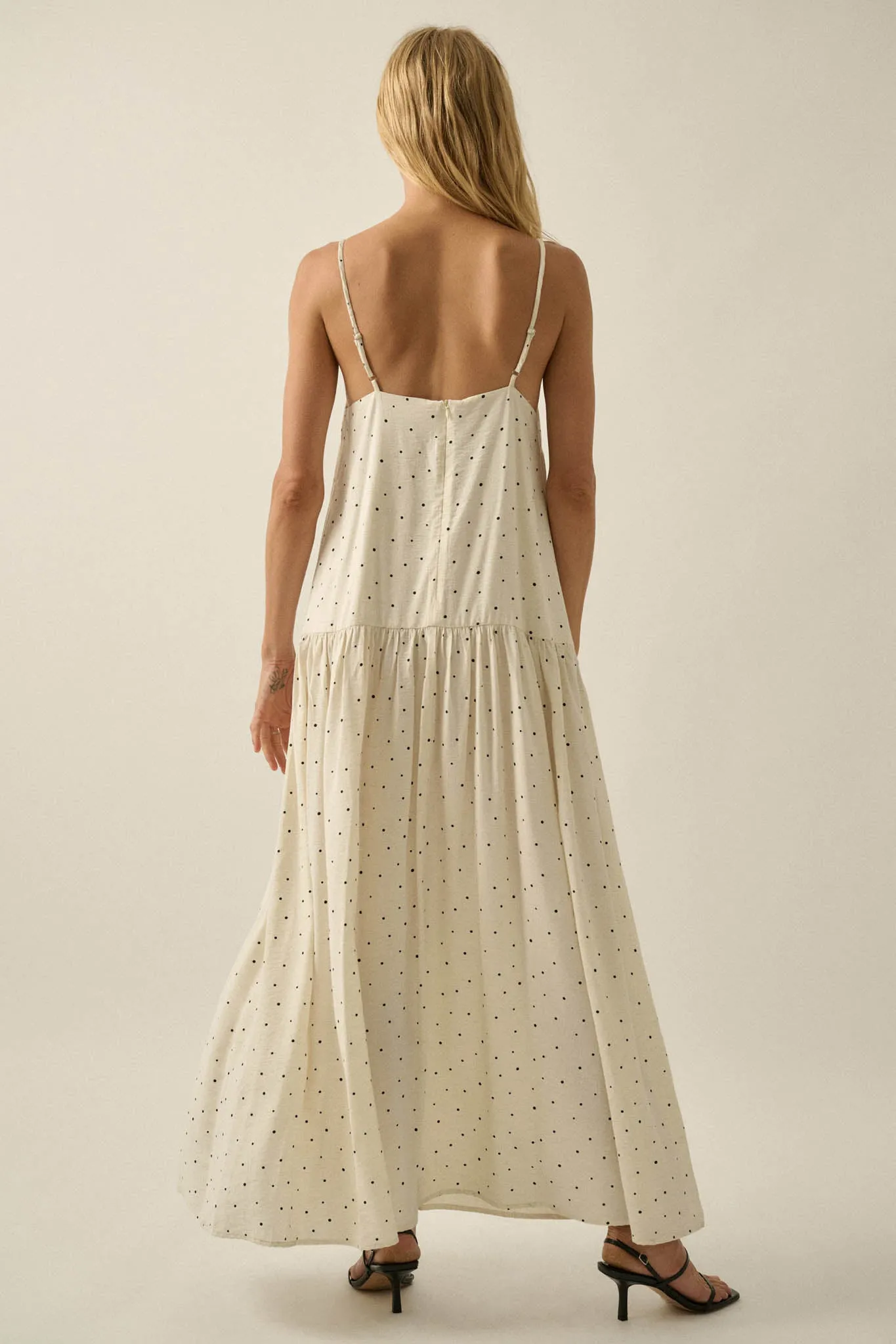 Sweet Spot Polka Dot Drop-Waist Cami Maxi Dress sold by Promesa product image thumbnail 2