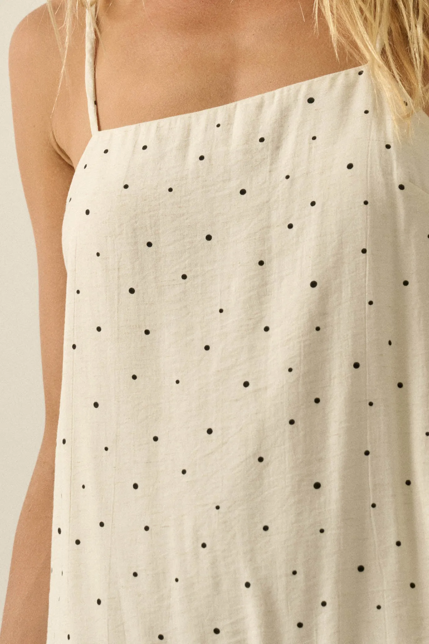 Sweet Spot Polka Dot Drop-Waist Cami Maxi Dress sold by Promesa product image thumbnail 4