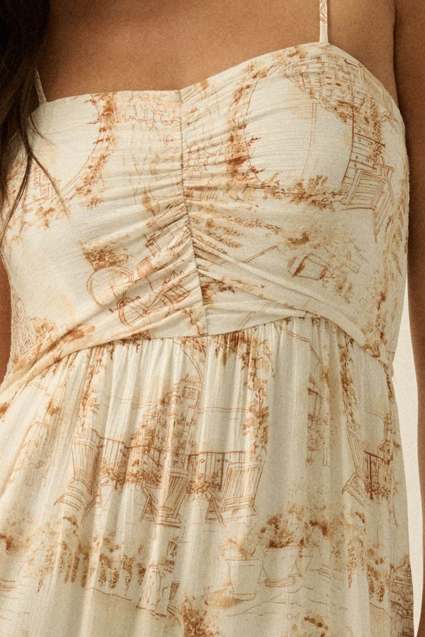 Beautiful View Toile Wide-Leg Tiered Jumpsuit sold by Promesa product image thumbnail 4