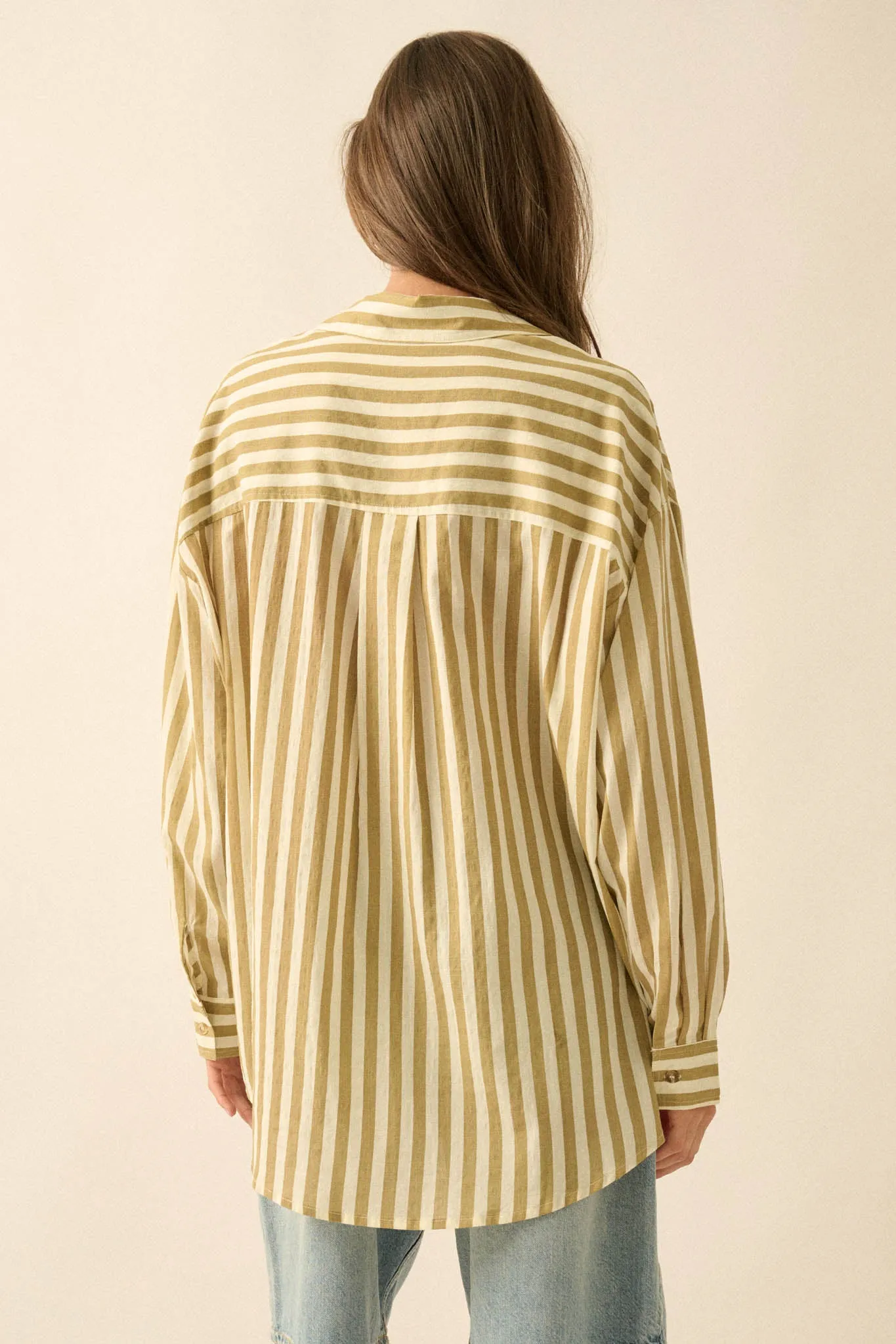 Saturday Morning Oversize Striped Button-Up Shirt sold by Promesa product image thumbnail 2