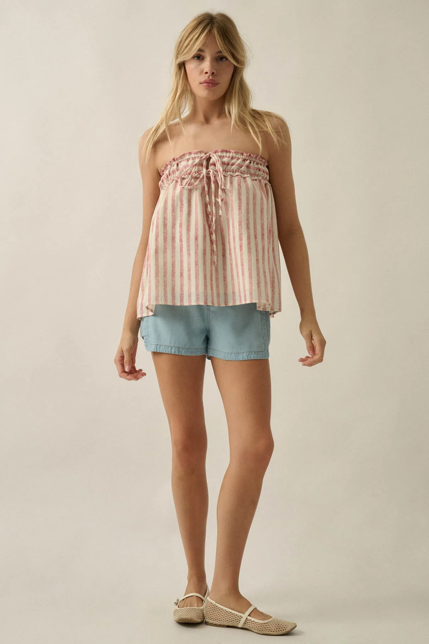 All Weekend Long Striped Strapless Swing Top sold by Promesa product image thumbnail 3