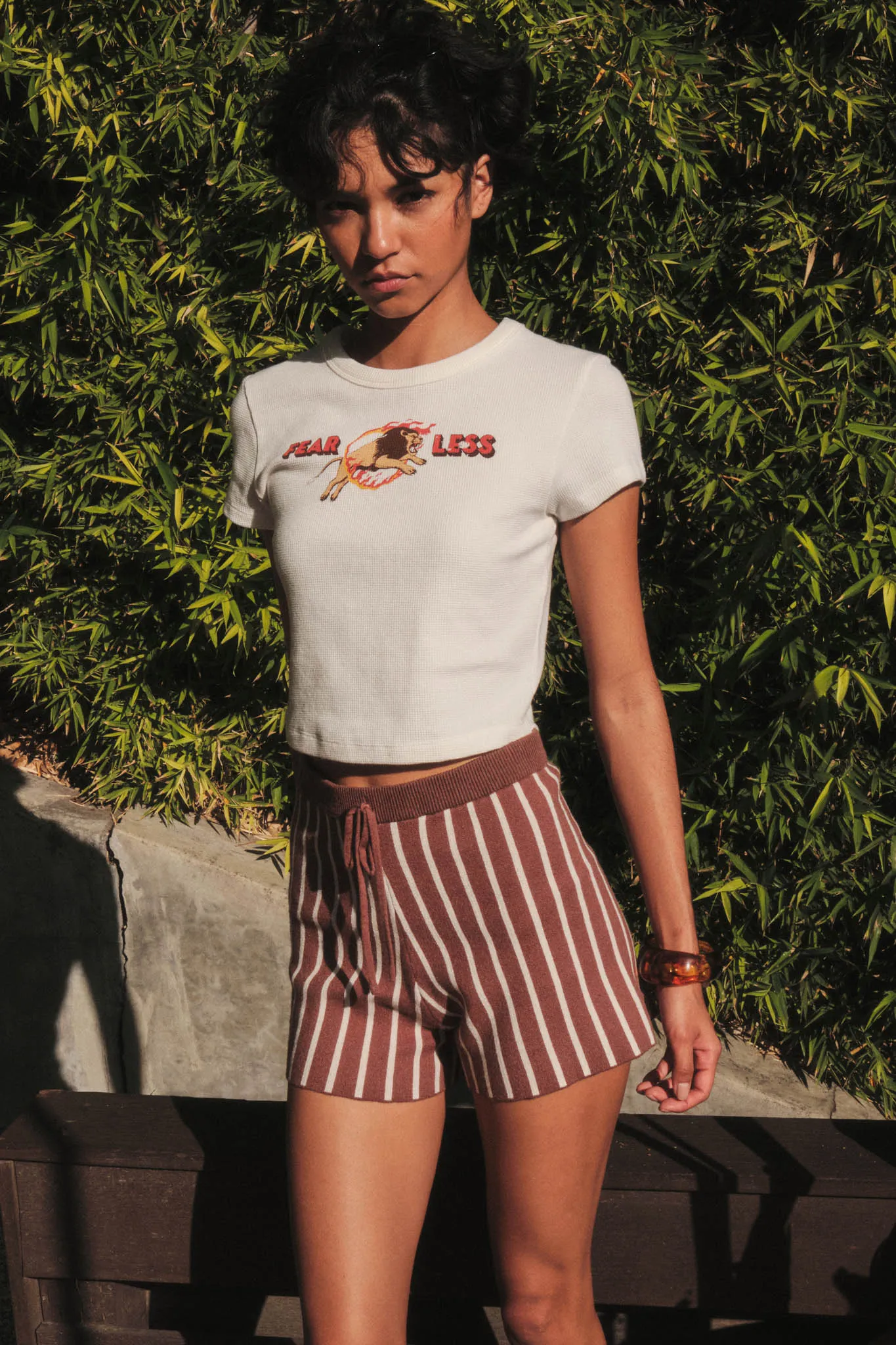 Day Tripper Striped Knit Sweater Shorts sold by Promesa product image thumbnail 3