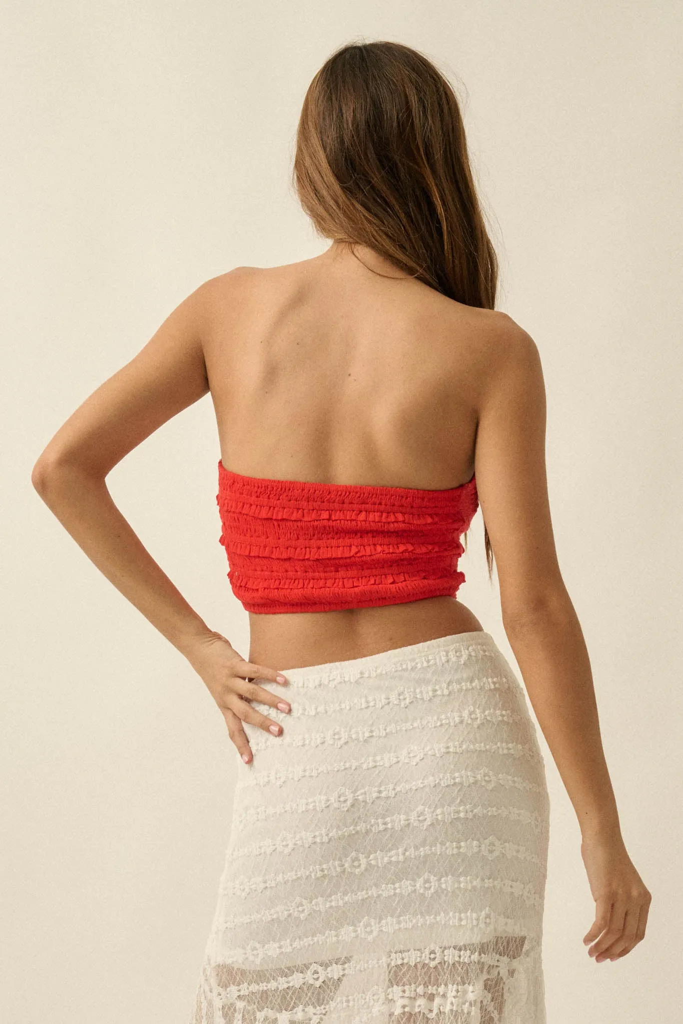 Delicate Dreams Floral Lace Bandeau Tube Top sold by Promesa product image thumbnail 2