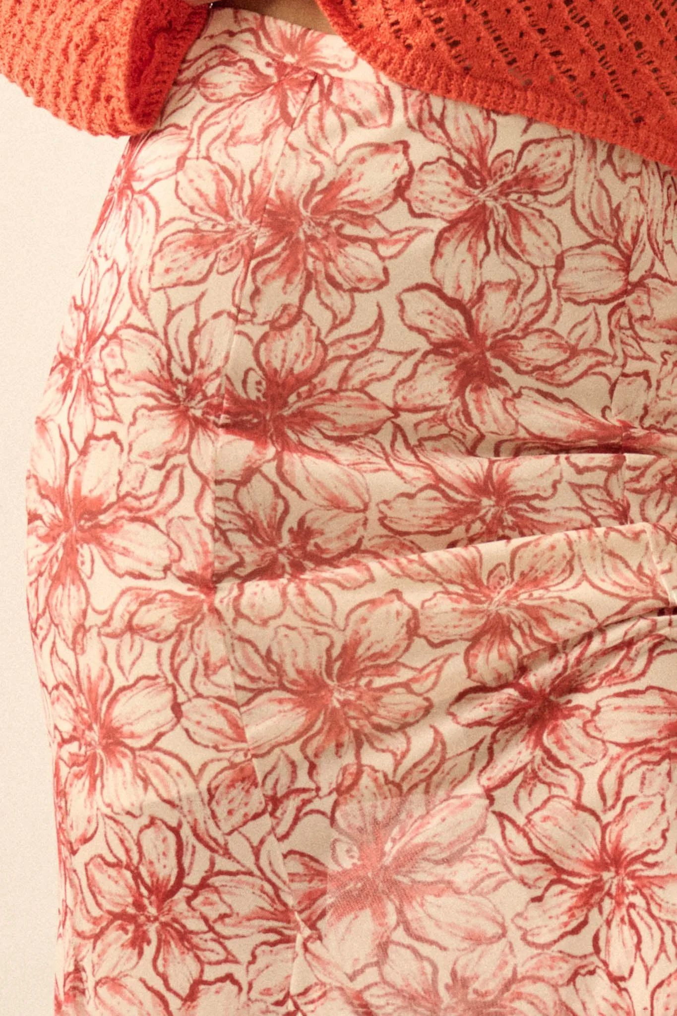 Lily Valley Floral Mesh Mermaid Maxi Skirt sold by Promesa product image thumbnail 3