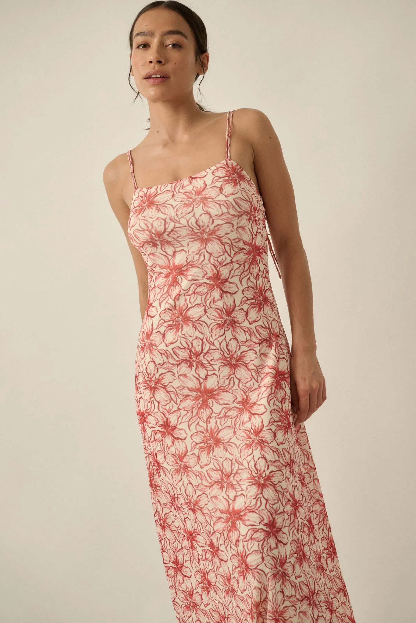 Lilies Bloom Floral Mesh Cami Midi Dress sold by Promesa product image thumbnail 5