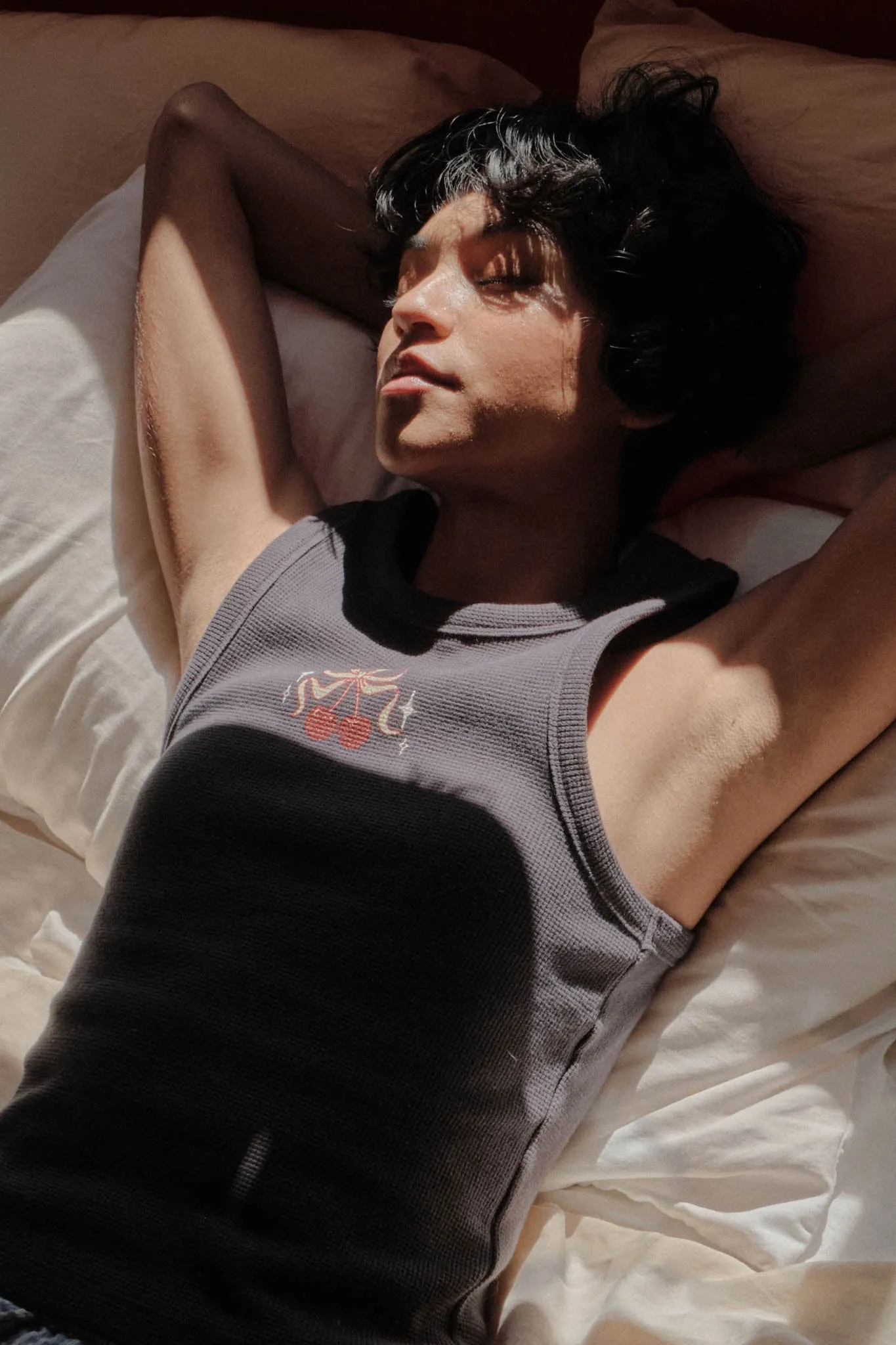Sweet Cherries Crewneck Thermal Graphic Tank Top sold by Promesa product image thumbnail 3