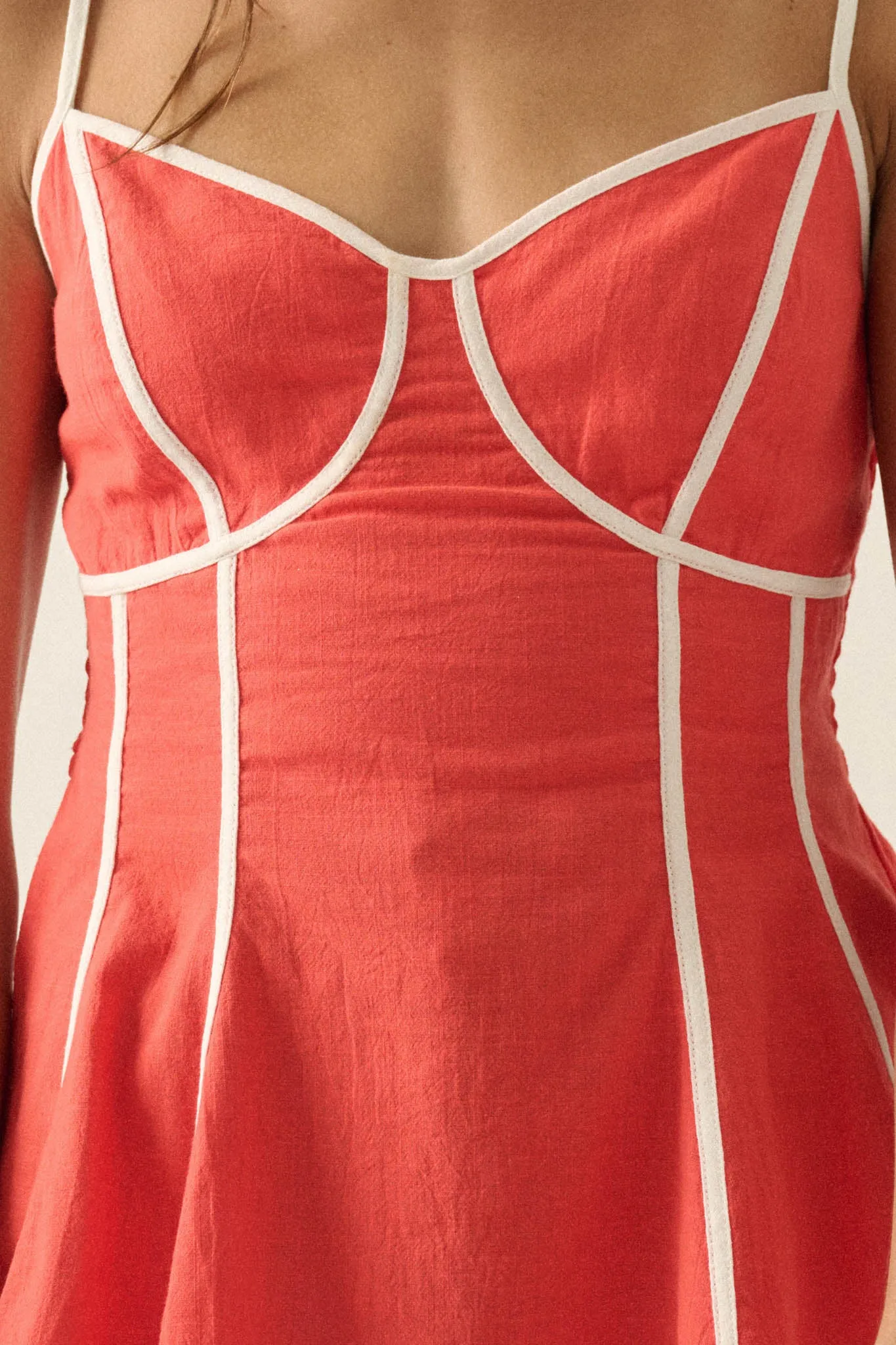 Breathe Easy Cotton Piping-Trim Peplum Cami Top sold by Promesa product image thumbnail 4