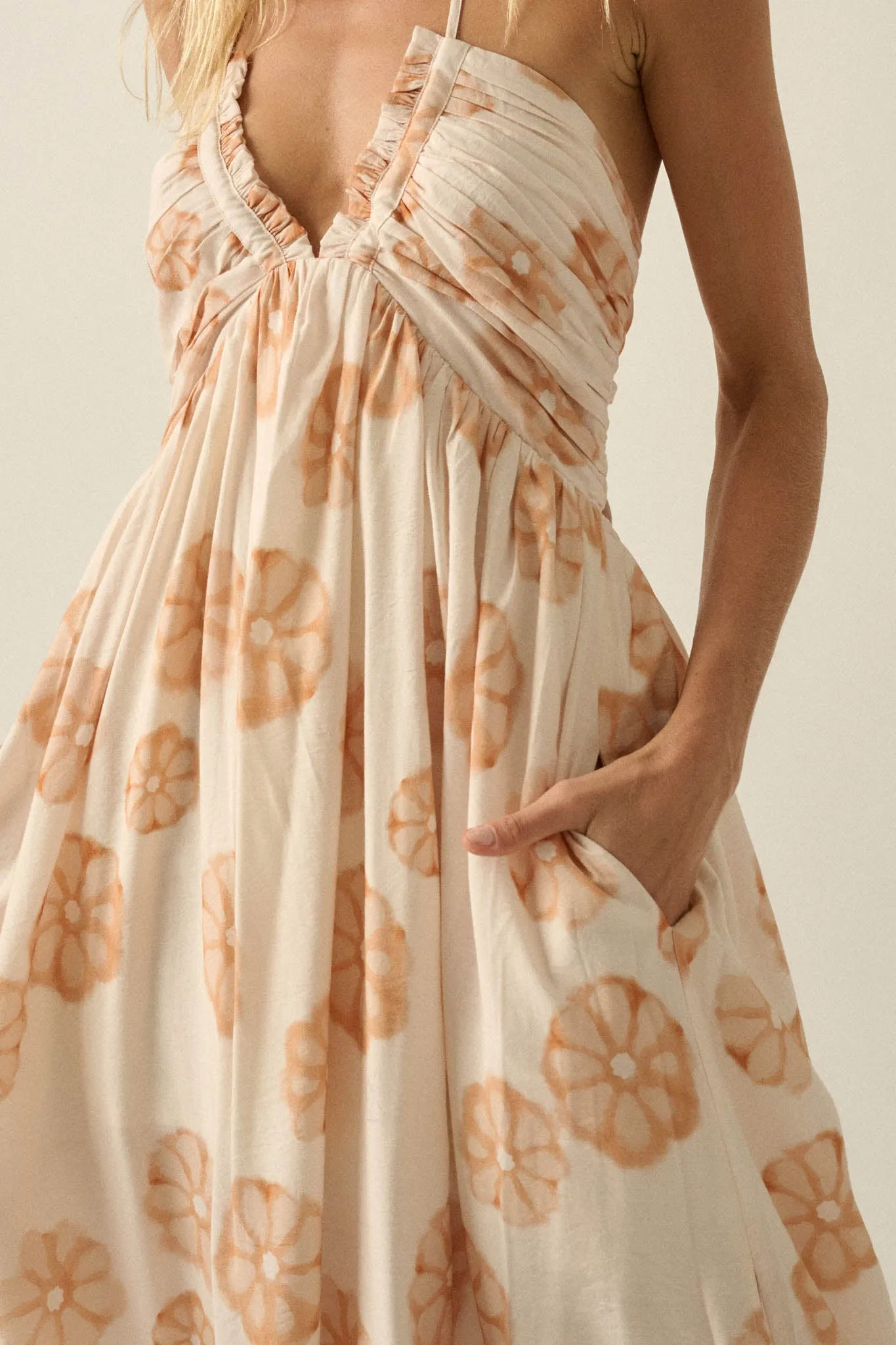 Summer Delight Floral Tie-Back Halter Maxi Dress sold by Promesa product image thumbnail 5
