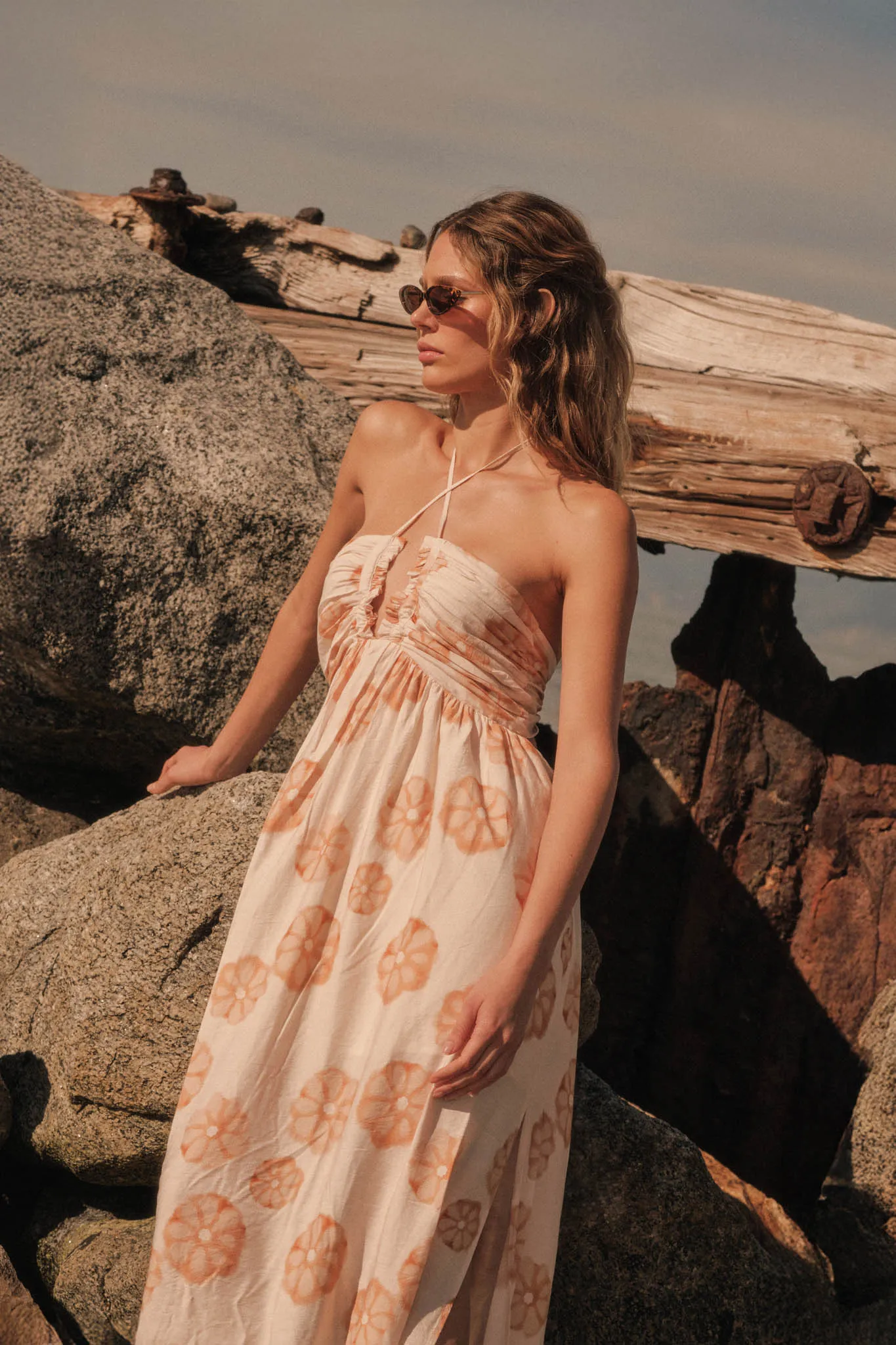 Summer Delight Floral Tie-Back Halter Maxi Dress sold by Promesa product image thumbnail 3