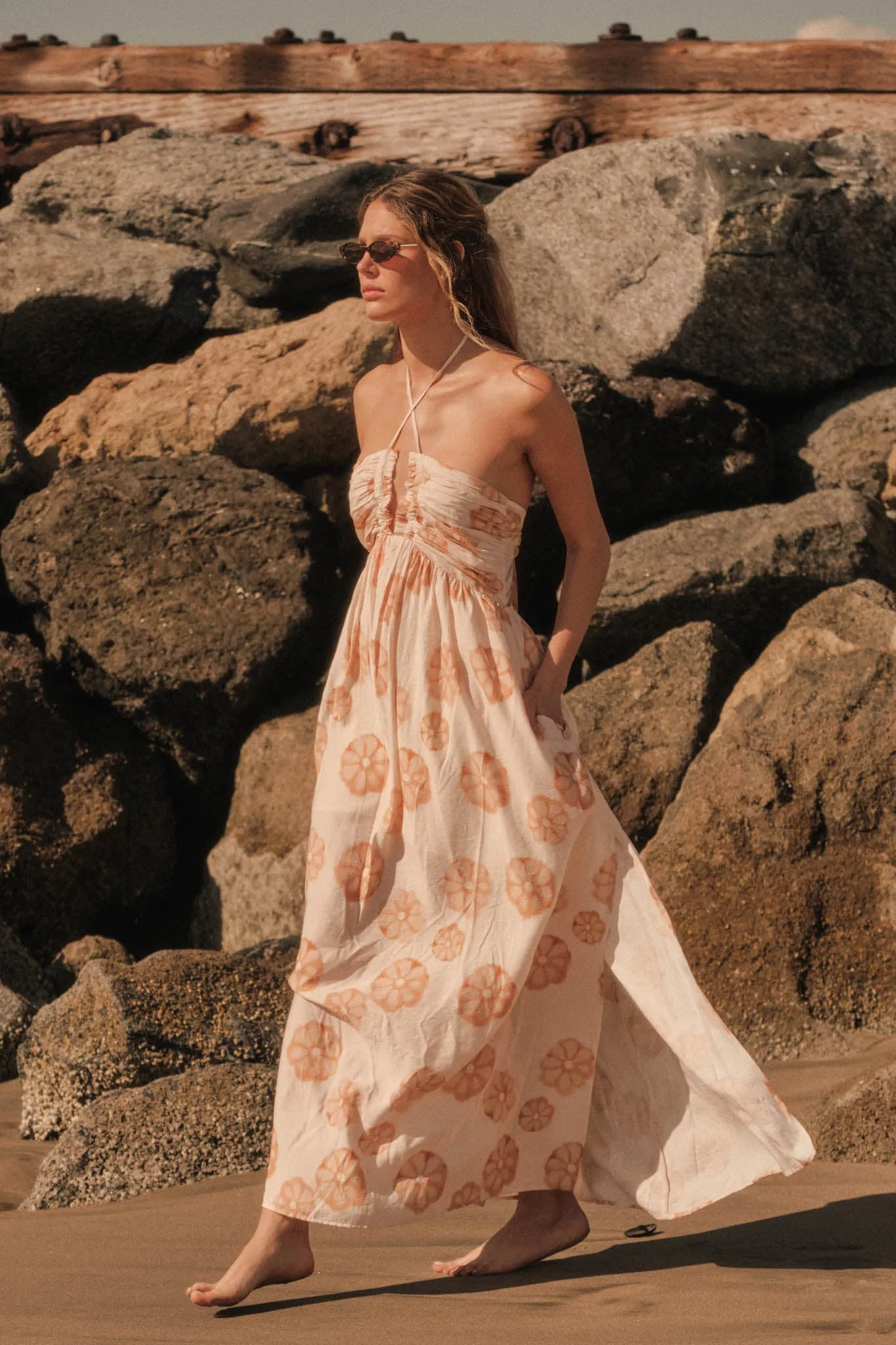 Summer Delight Floral Tie-Back Halter Maxi Dress sold by Promesa