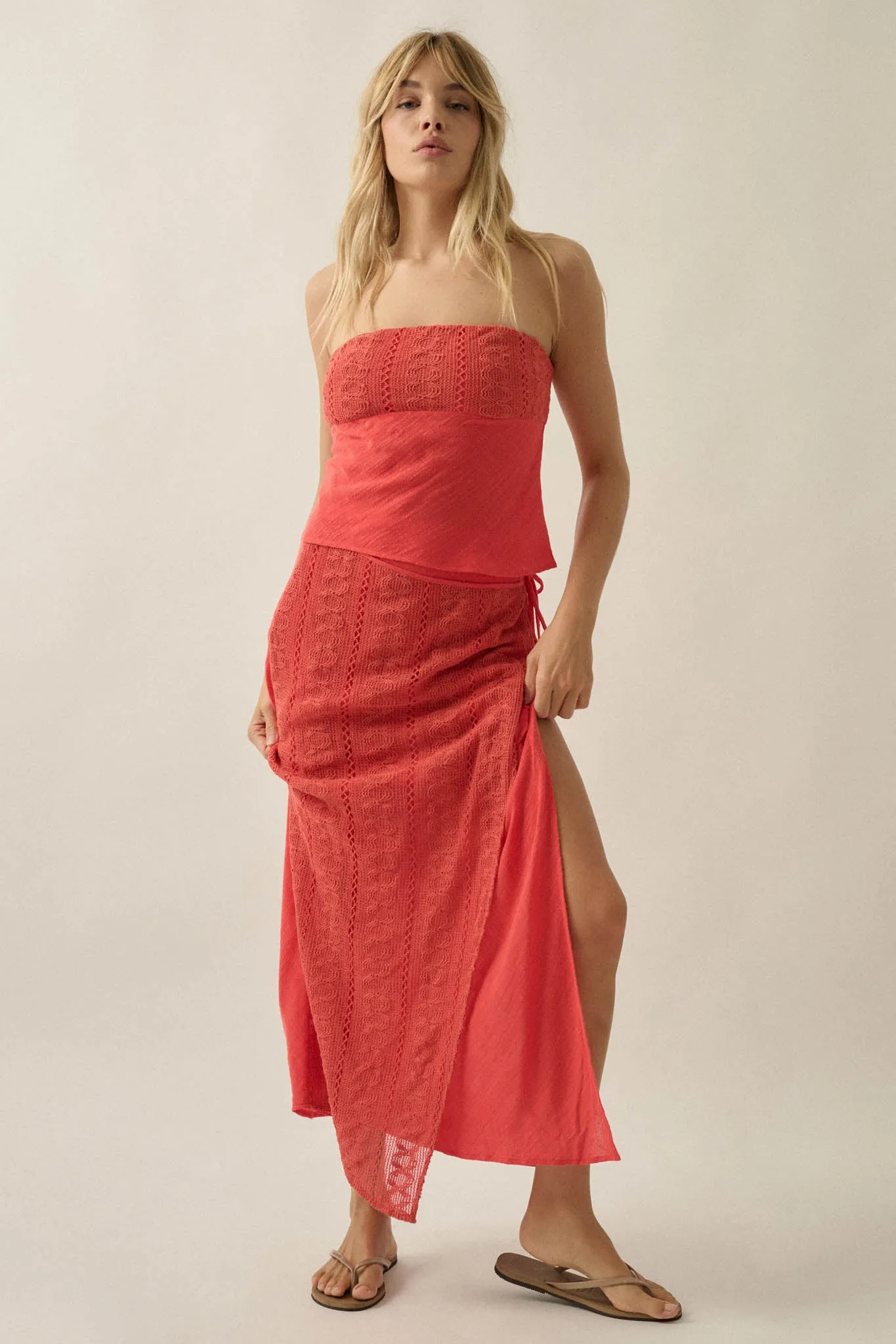 Easy Going Cotton Gauze and Lace Strapless Top sold by Promesa product image thumbnail 3