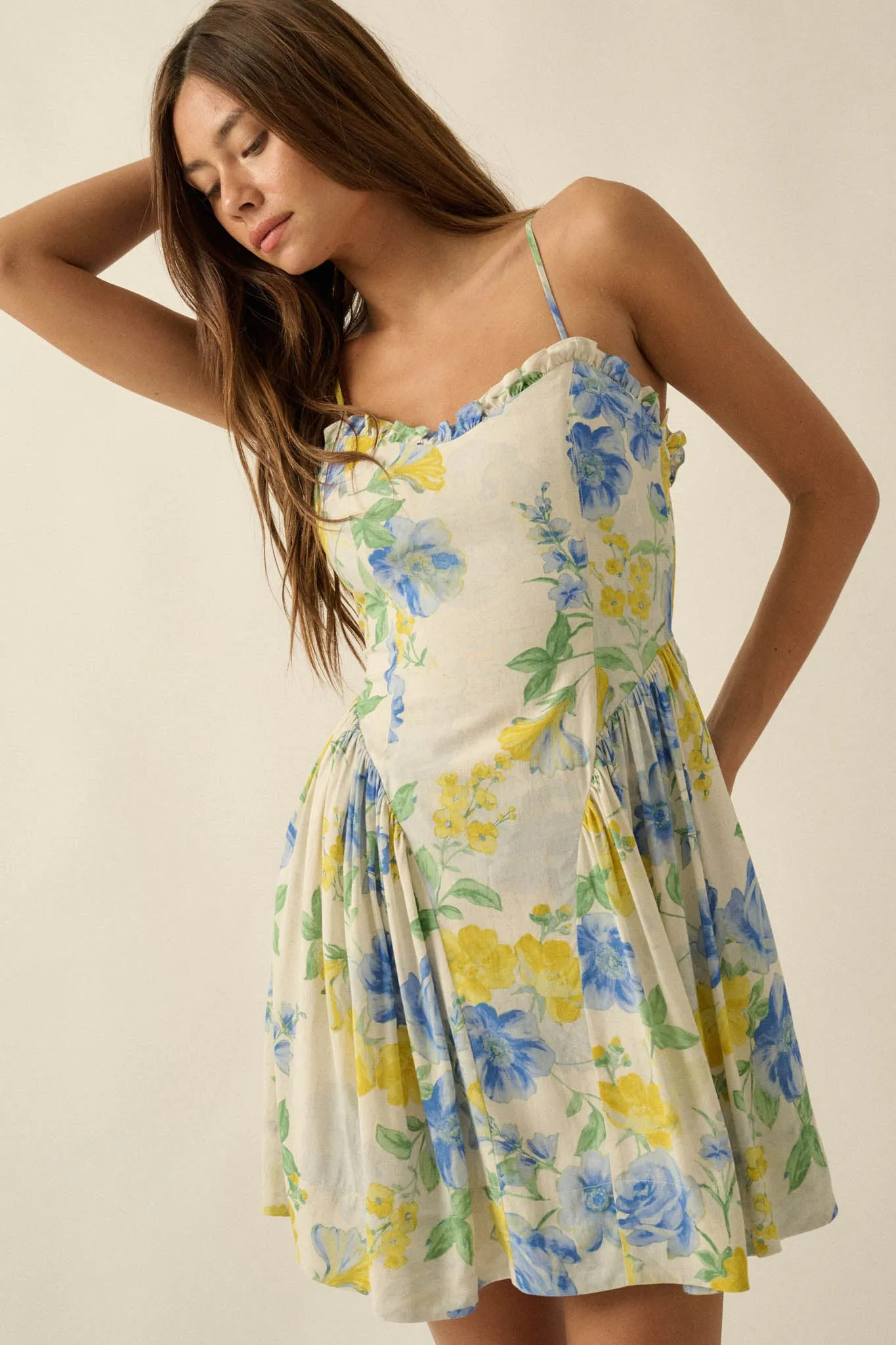 Endless Beauty Floral-Print Sweetheart Mini Dress sold by Promesa product image thumbnail 4