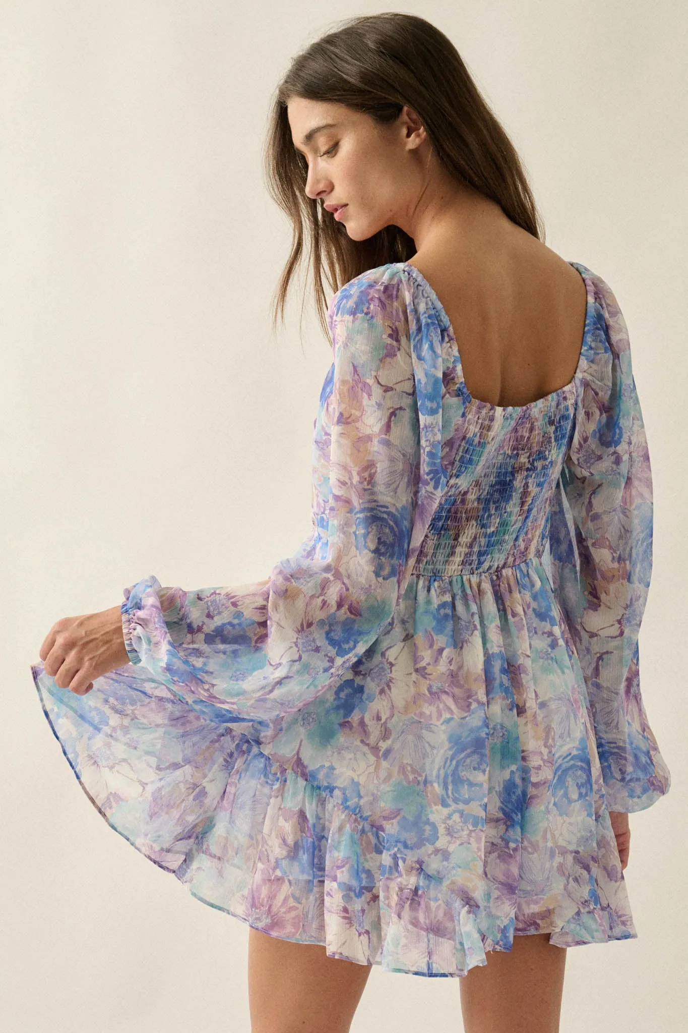 Pretty in Pastel Floral Chiffon Tie-Front Romper sold by Promesa product image thumbnail 2
