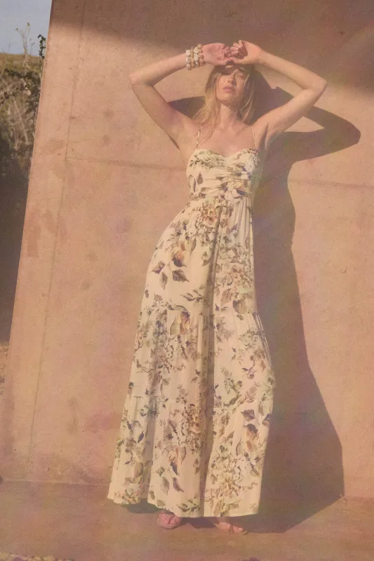Bonita Jardin Floral Tiered Wide-Leg Jumpsuit made by Promesa