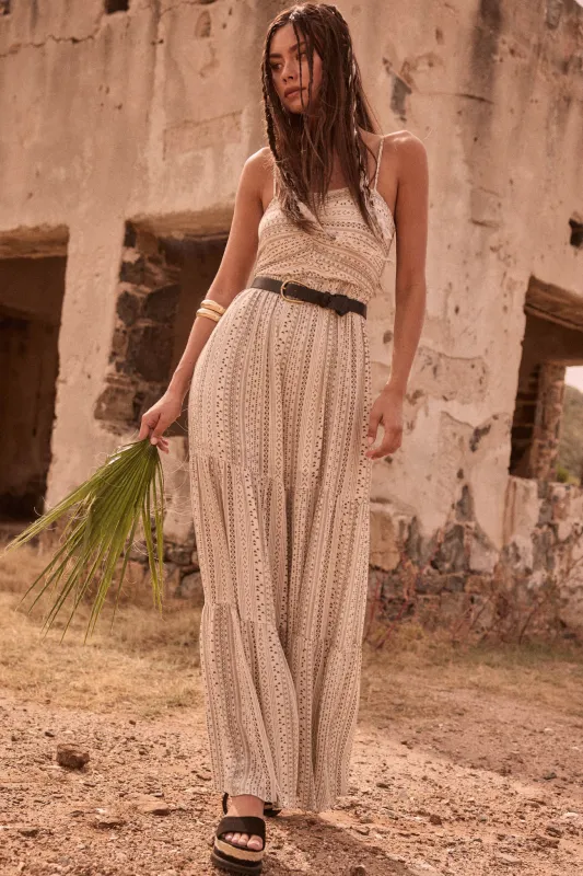 Wild Adventure Geo-Print Tiered Wide-Leg Jumpsuit made by Promesa