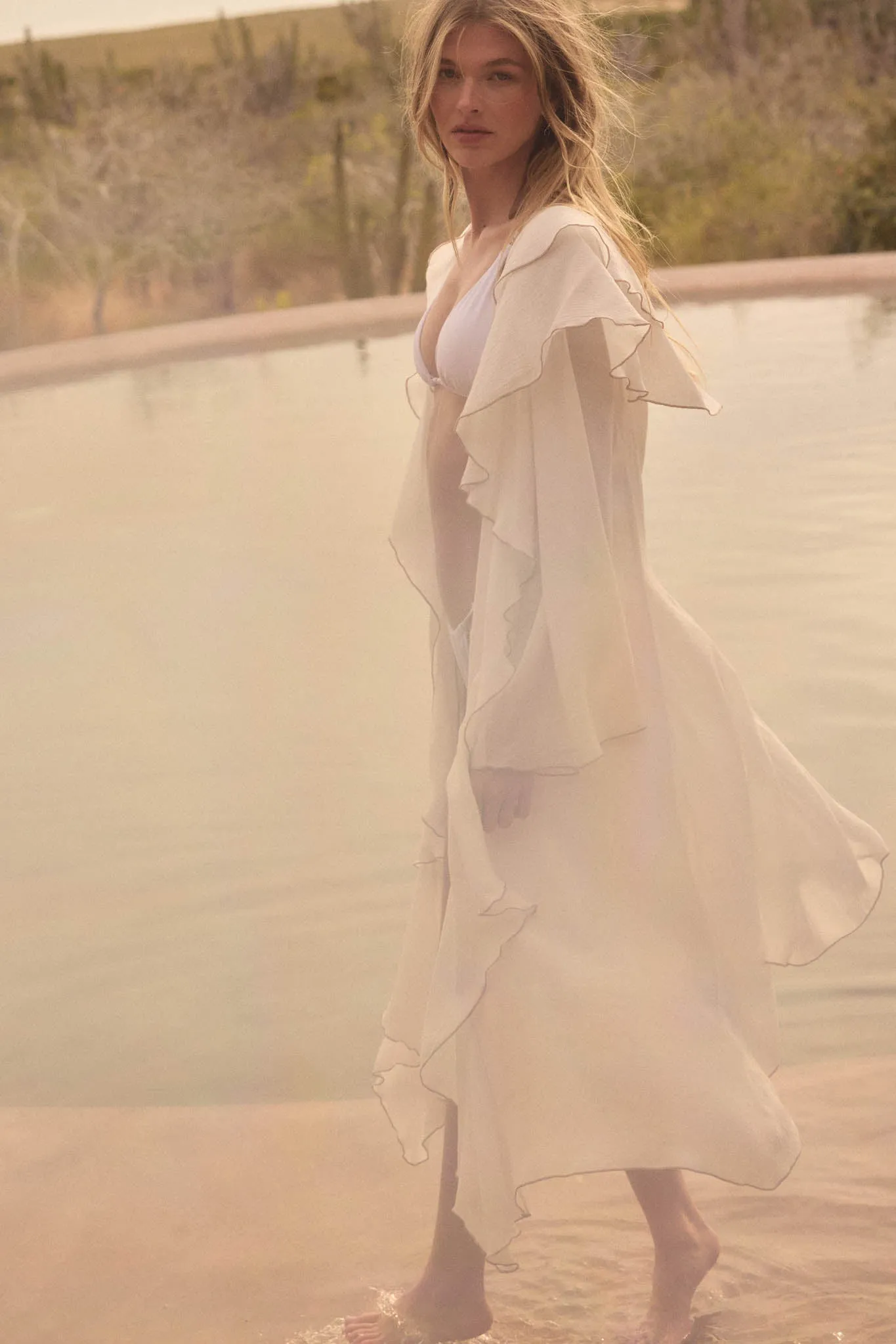 Lavish Living Open-Front Ruffle Kimono Robe sold by Promesa product image thumbnail 3
