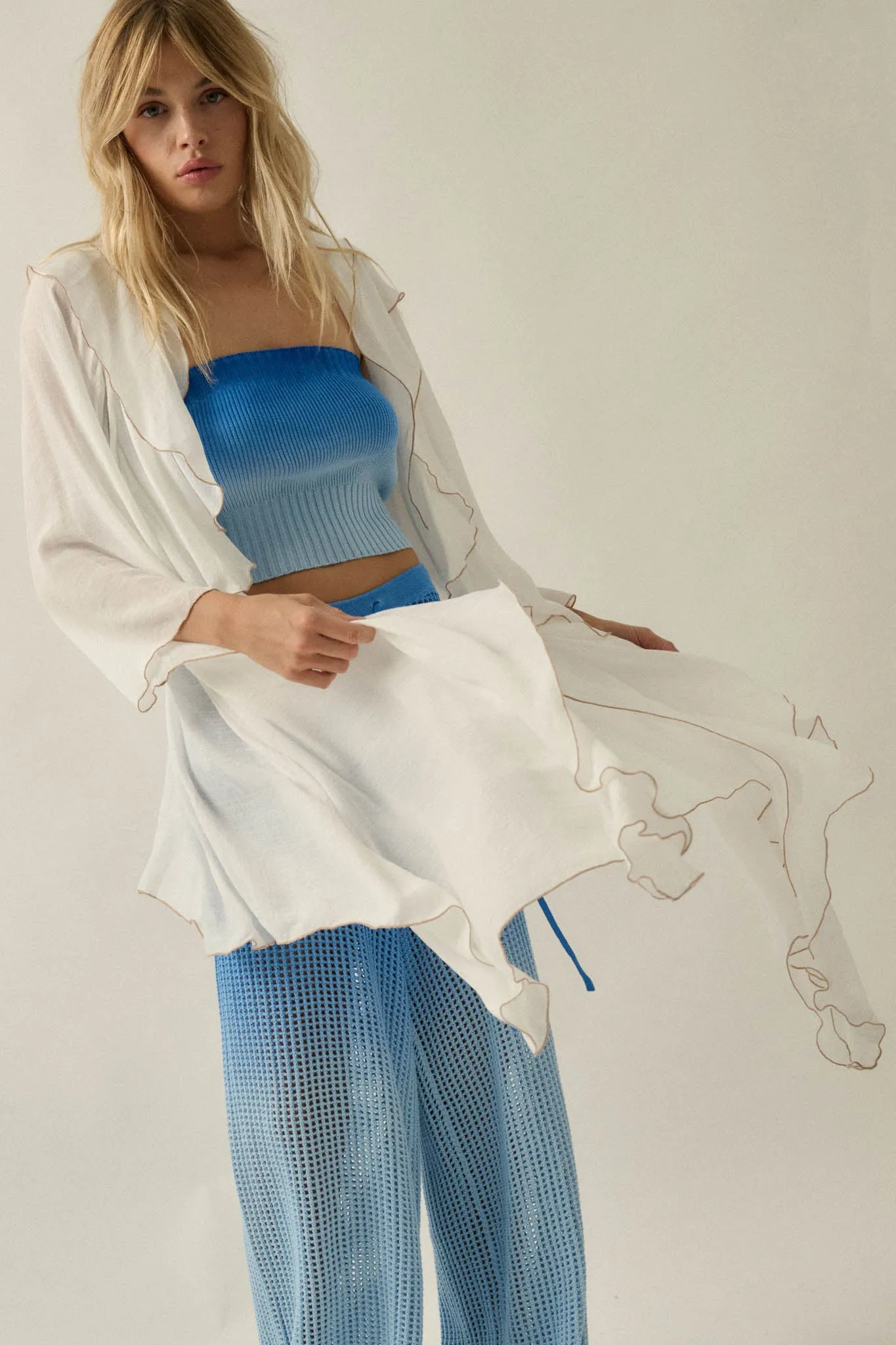 Lavish Living Open-Front Ruffle Kimono Robe sold by Promesa product image thumbnail 4