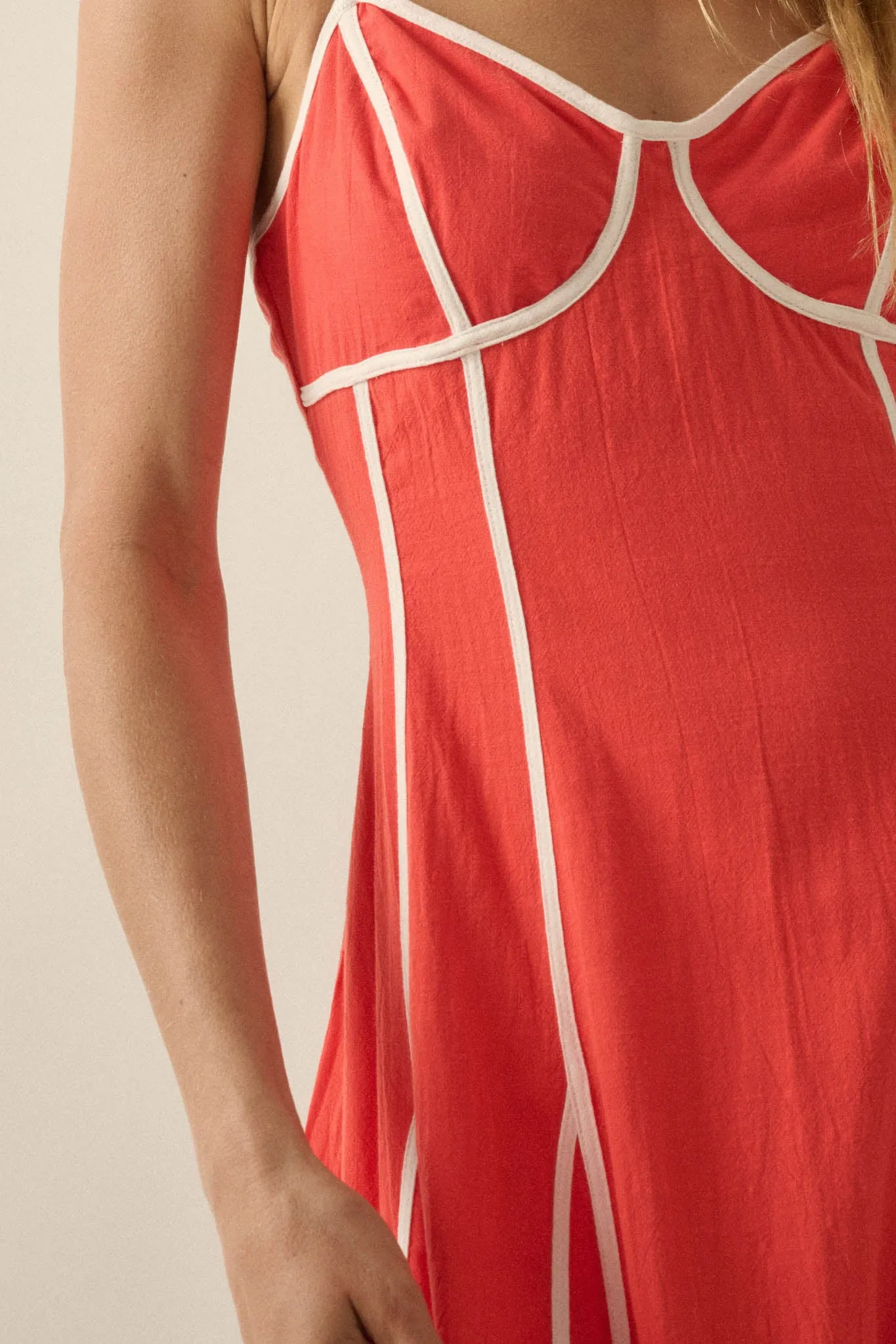 Just Breathe Cotton Piping-Trim Godet Maxi Dress sold by Promesa product image thumbnail 5