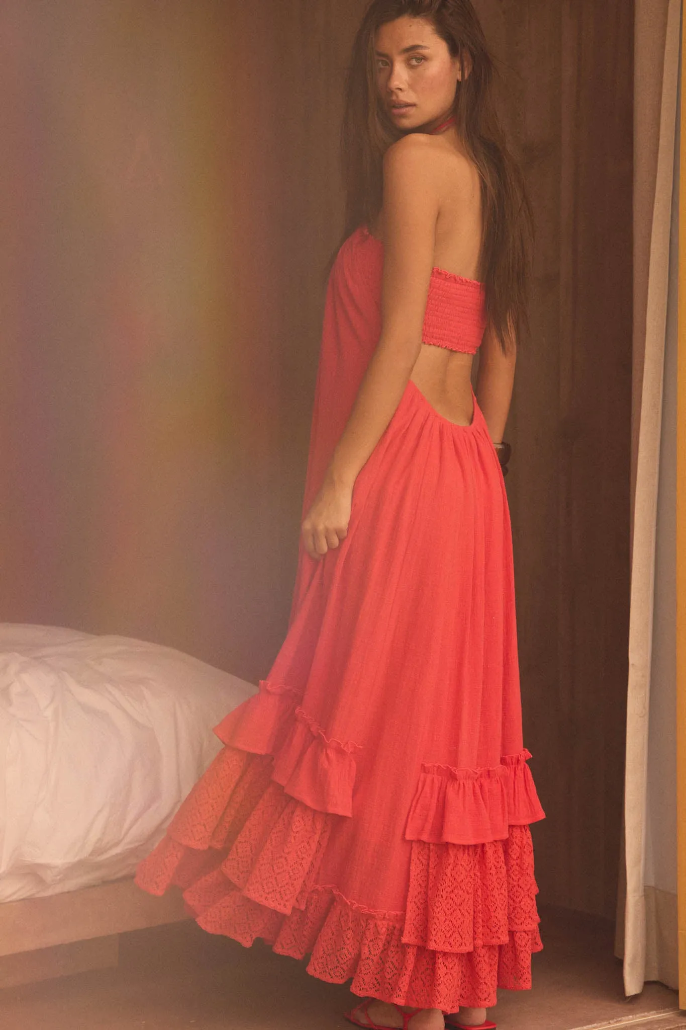 Roaming Free Cotton Gauze and Lace Maxi Dress sold by Promesa product image thumbnail 2