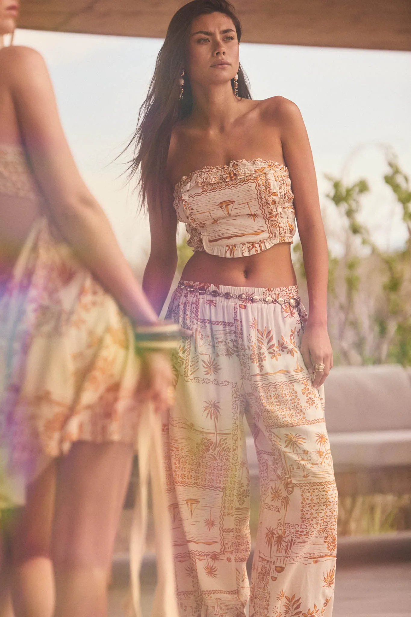 Island Breeze Tropical-Print Ruffle Bandeau Top sold by Promesa product image thumbnail 2