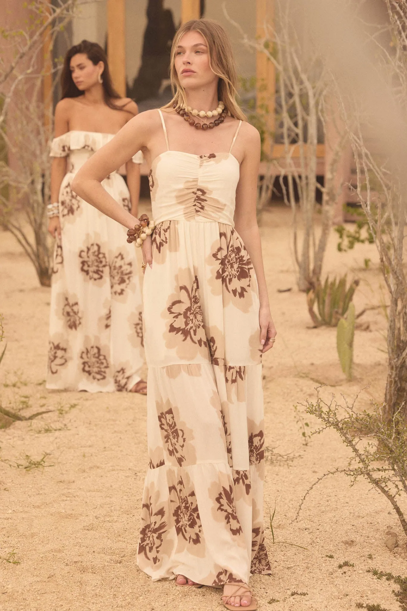 Bloom Me Away Floral Wide-Leg Tiered Jumpsuit sold by Promesa