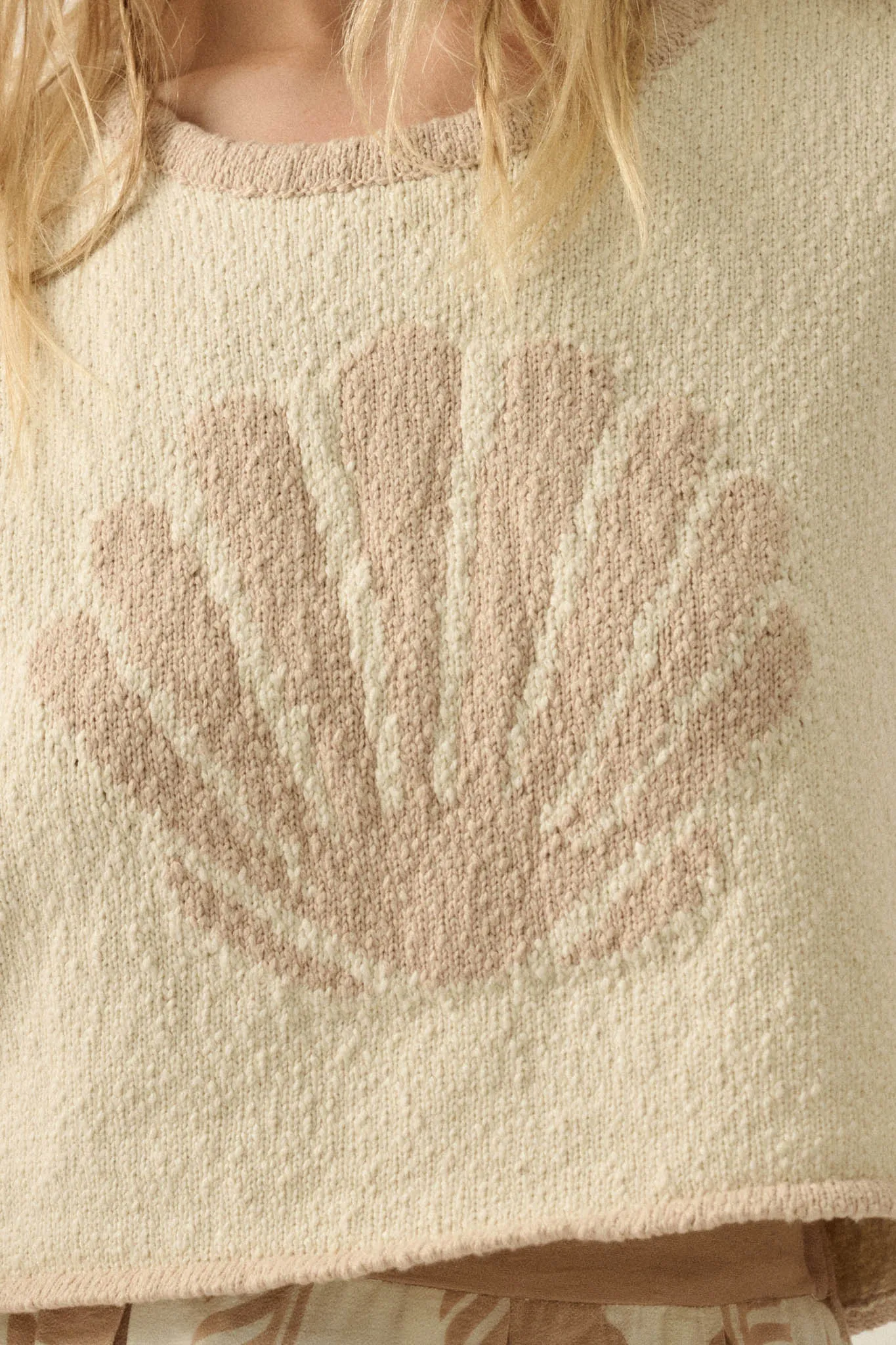 Shell Yeah Textured Jacquard-Knit Sweater Tank Top sold by Promesa product image thumbnail 5