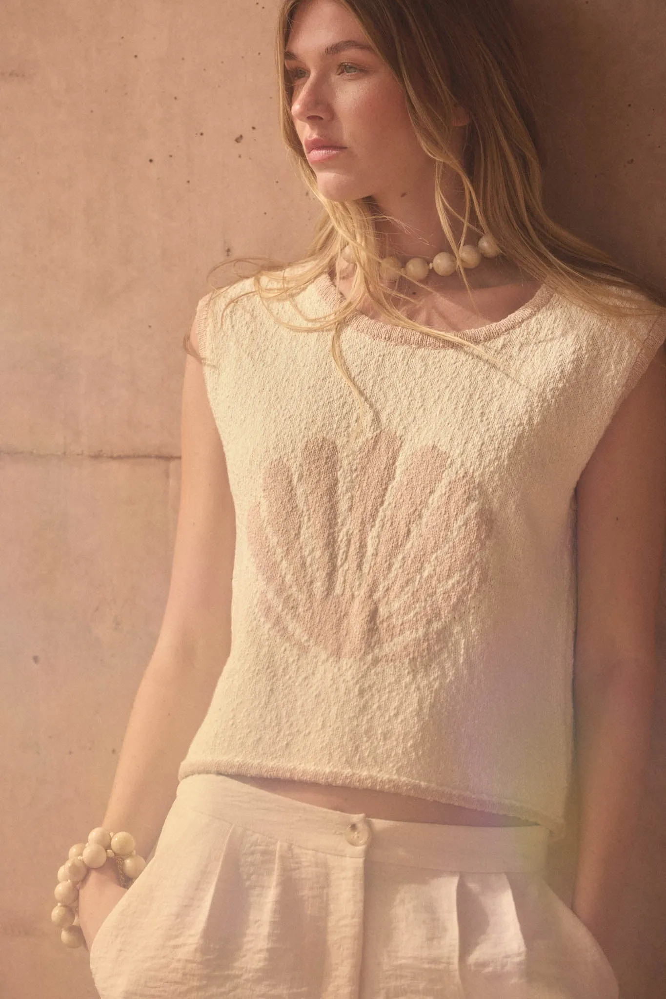 Shell Yeah Textured Jacquard-Knit Sweater Tank Top sold by Promesa