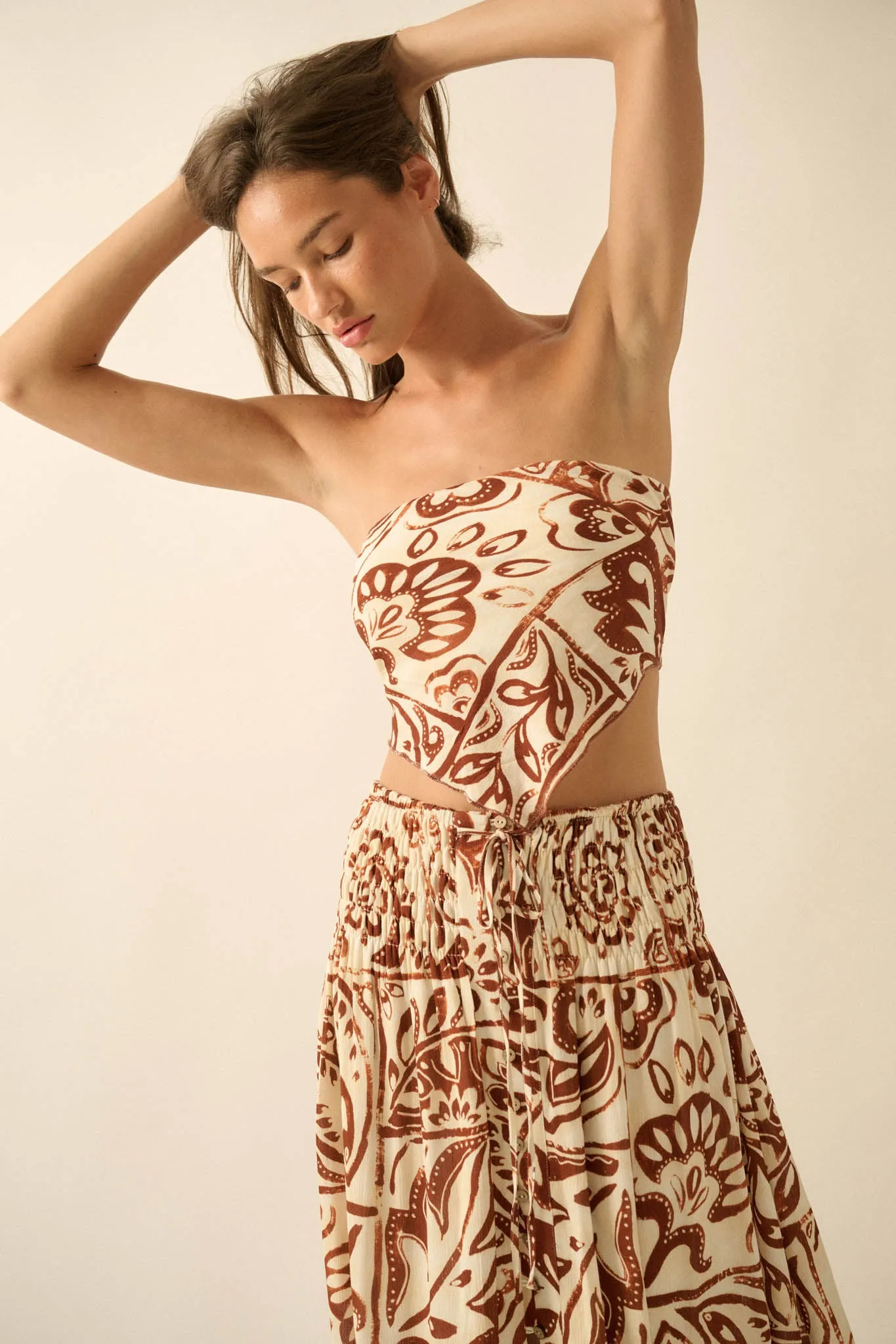Nomadic Heart Abstract Floral-Print Bandana Top sold by Promesa product image thumbnail 4