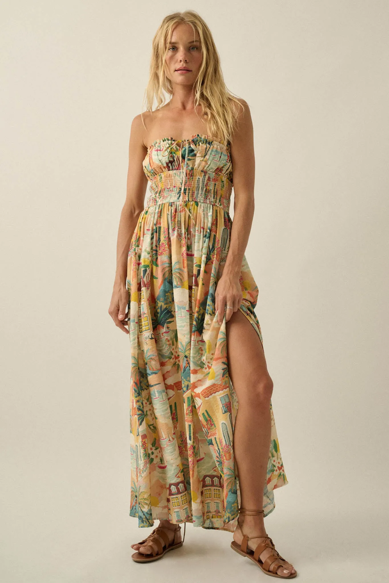 Bahama Mama Tropical-Print Strapless Maxi Dress sold by Promesa product image thumbnail 4