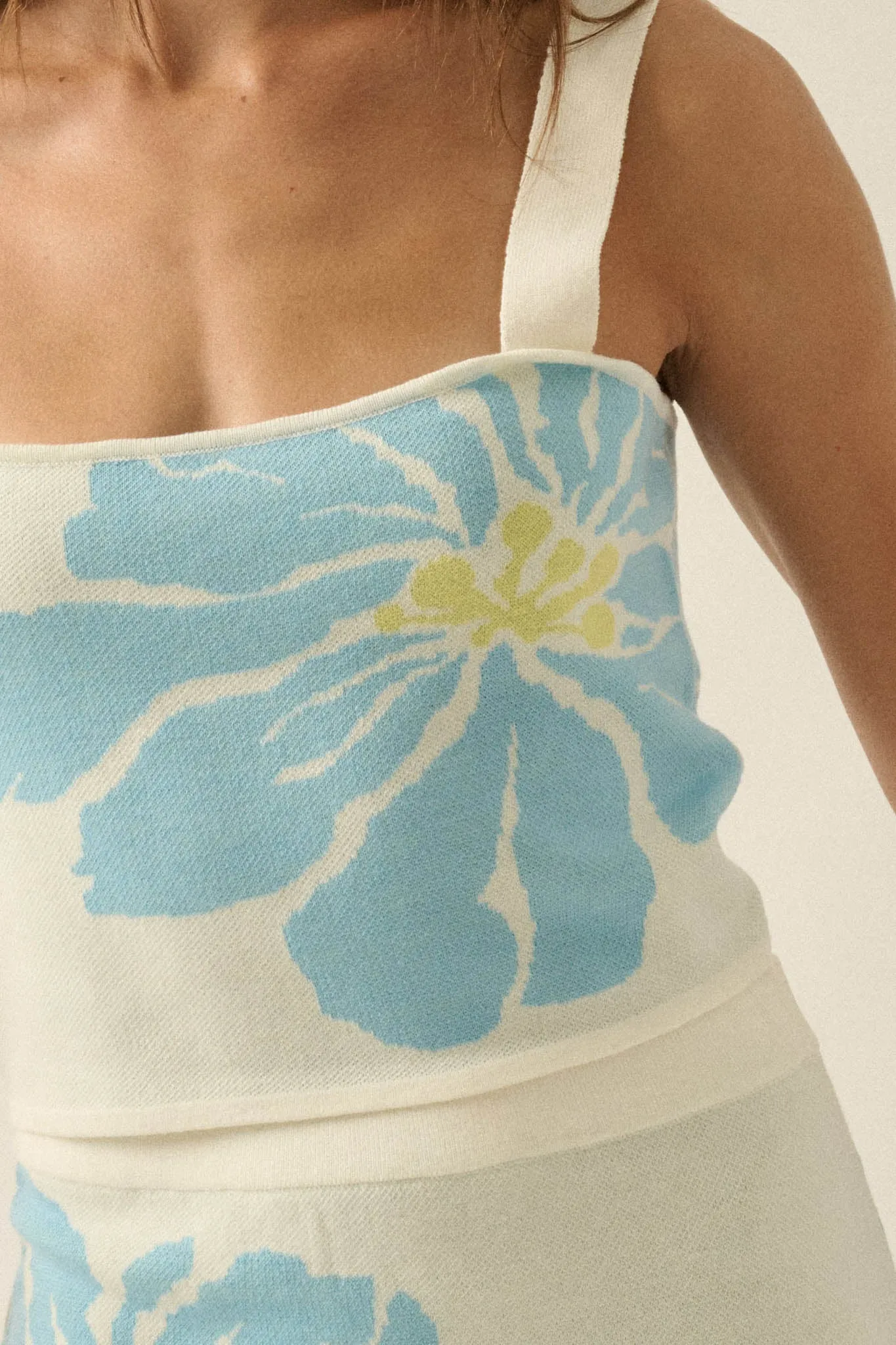 Wild Hibiscus Floral Jacquard-Knit Tank Top sold by Promesa product image thumbnail 5