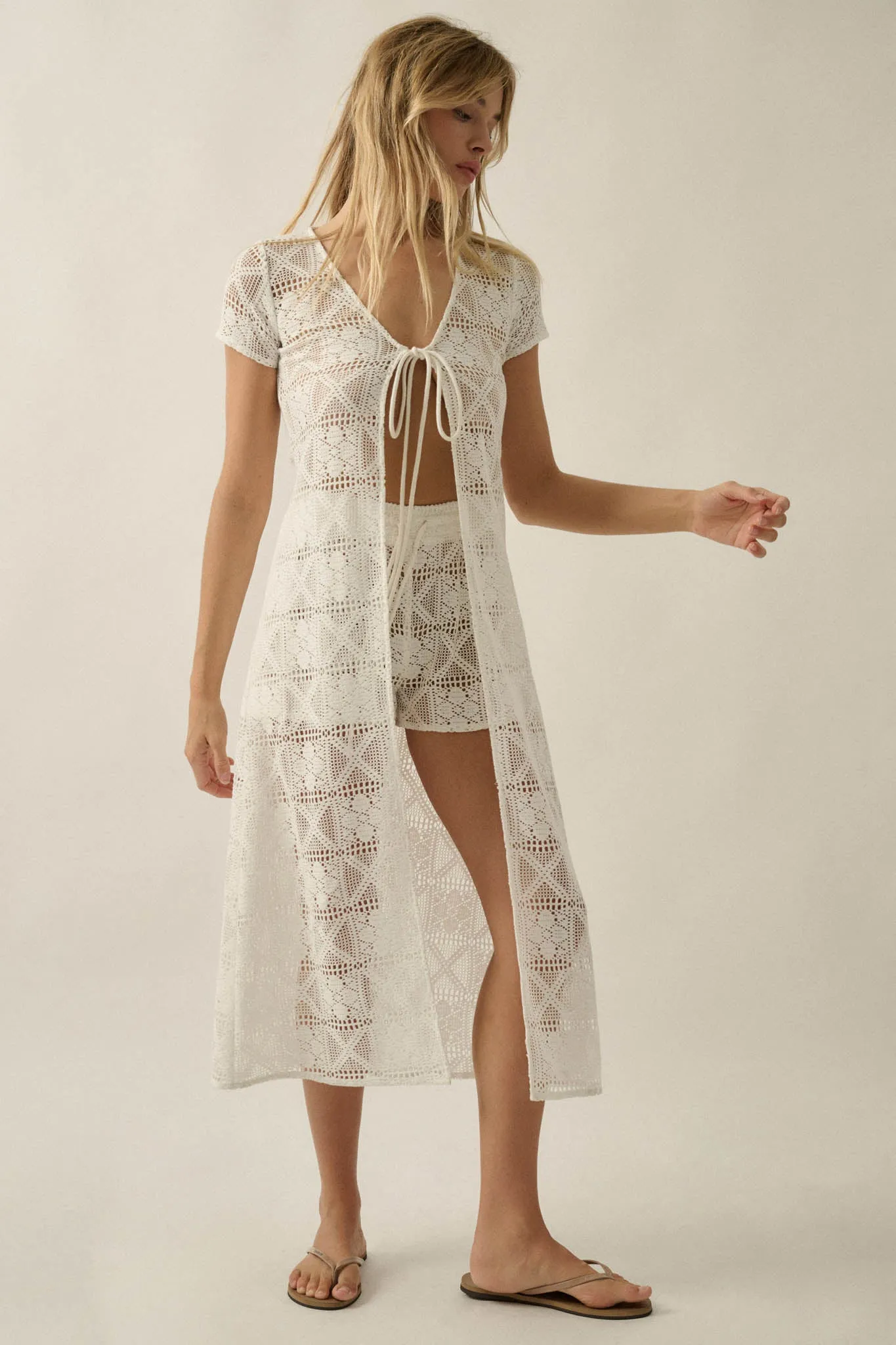 Untamed Spirit Crochet Lace Drawstring Shorts sold by Promesa product image thumbnail 5