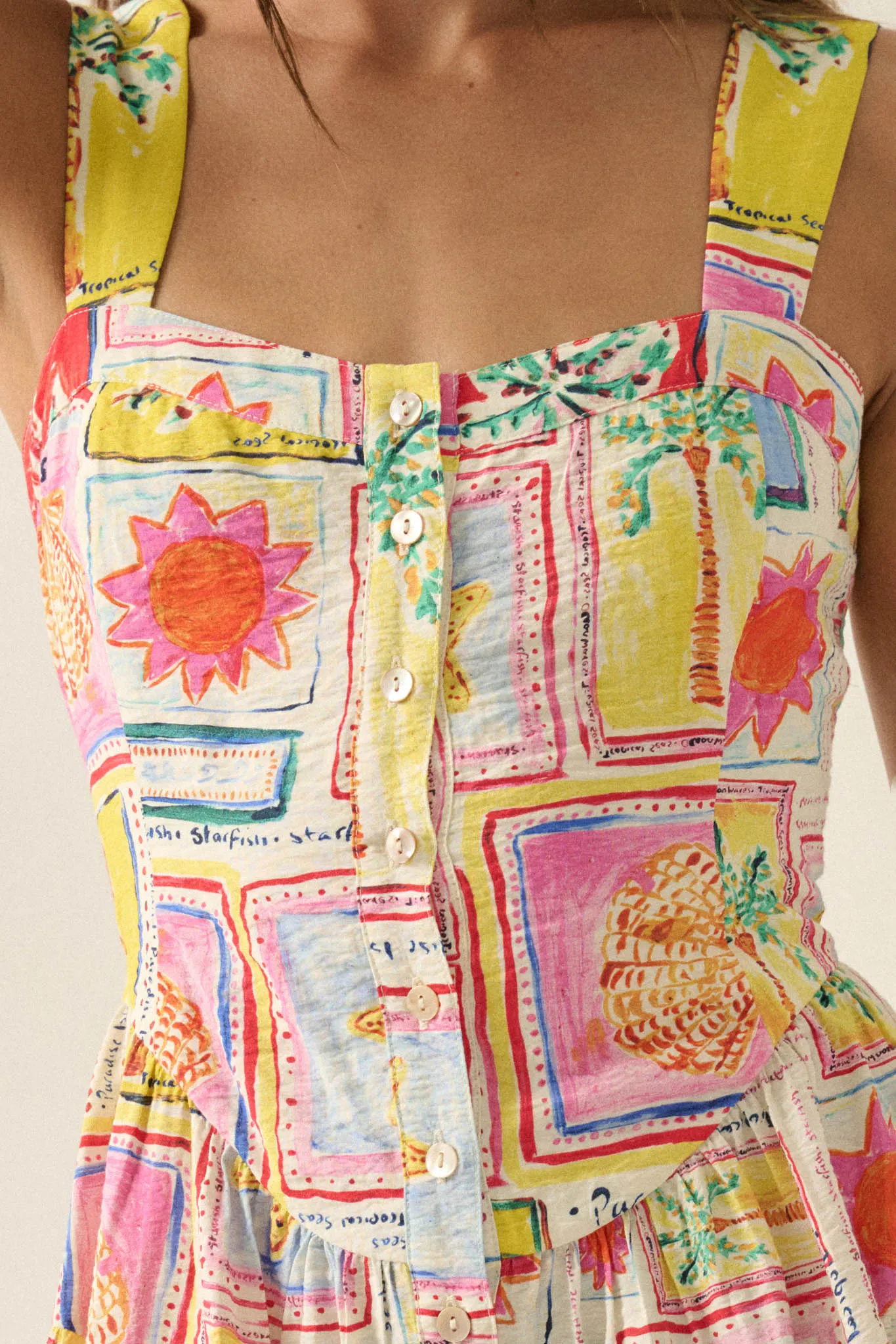 Paradise Bound Tropical-Print Tiered Ruffle Romper sold by Promesa product image thumbnail 5