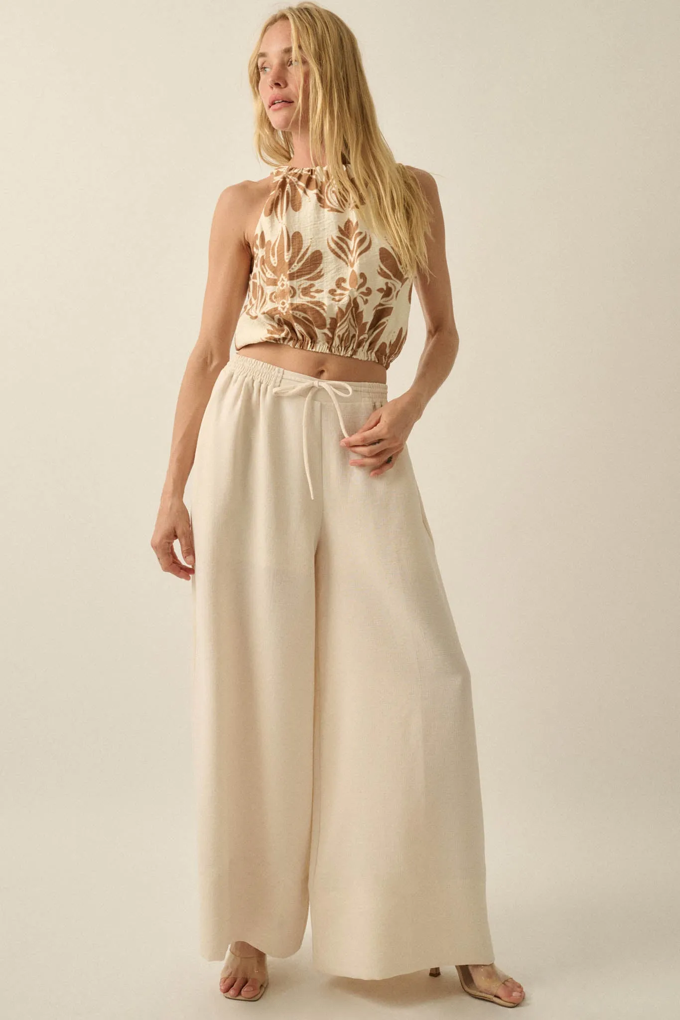 Sidewalk Talk Wide-Leg Drawstring Pocket Pants sold by Promesa product image thumbnail 4