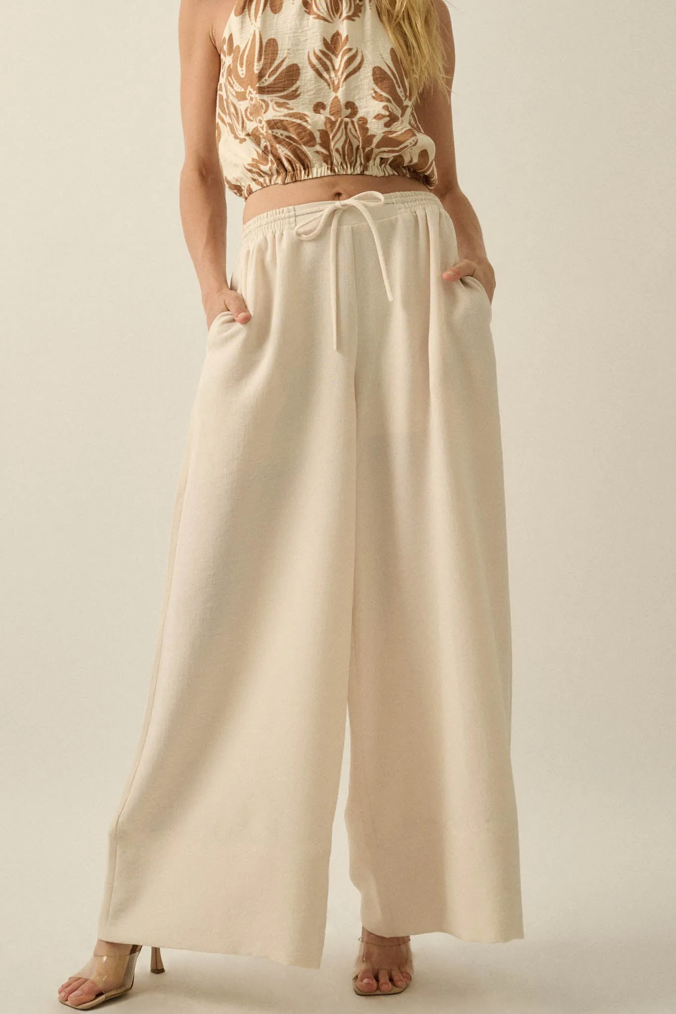 Sidewalk Talk Wide-Leg Drawstring Pocket Pants sold by Promesa product image thumbnail 5