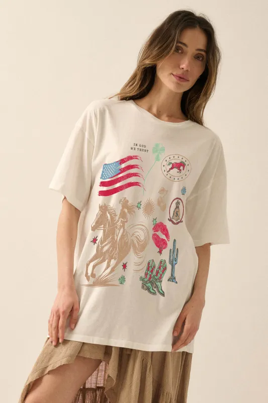 American Spirit Oversize Western Graphic Tee made by Promesa