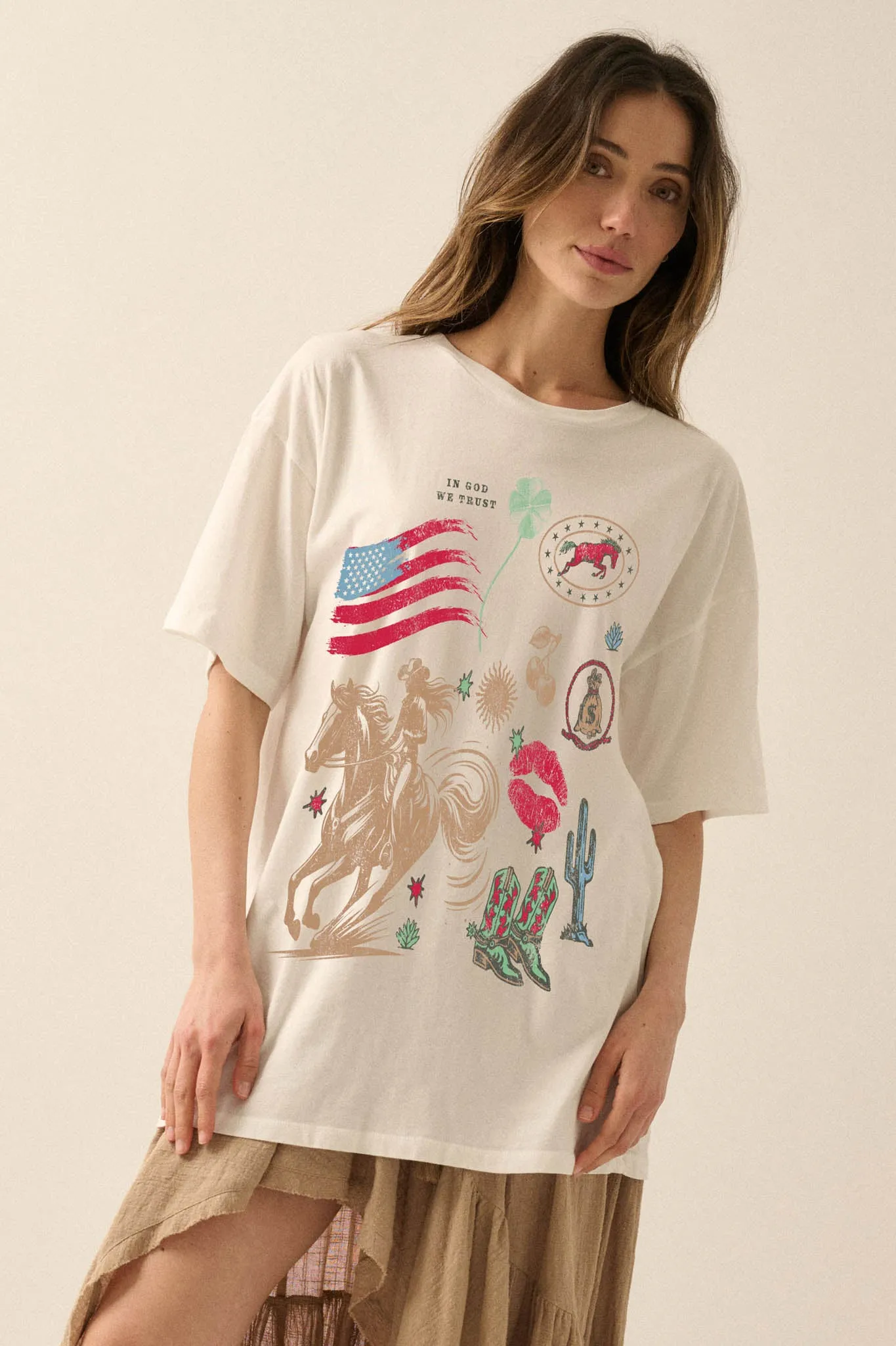 American Spirit Oversize Western Graphic Tee sold by Promesa