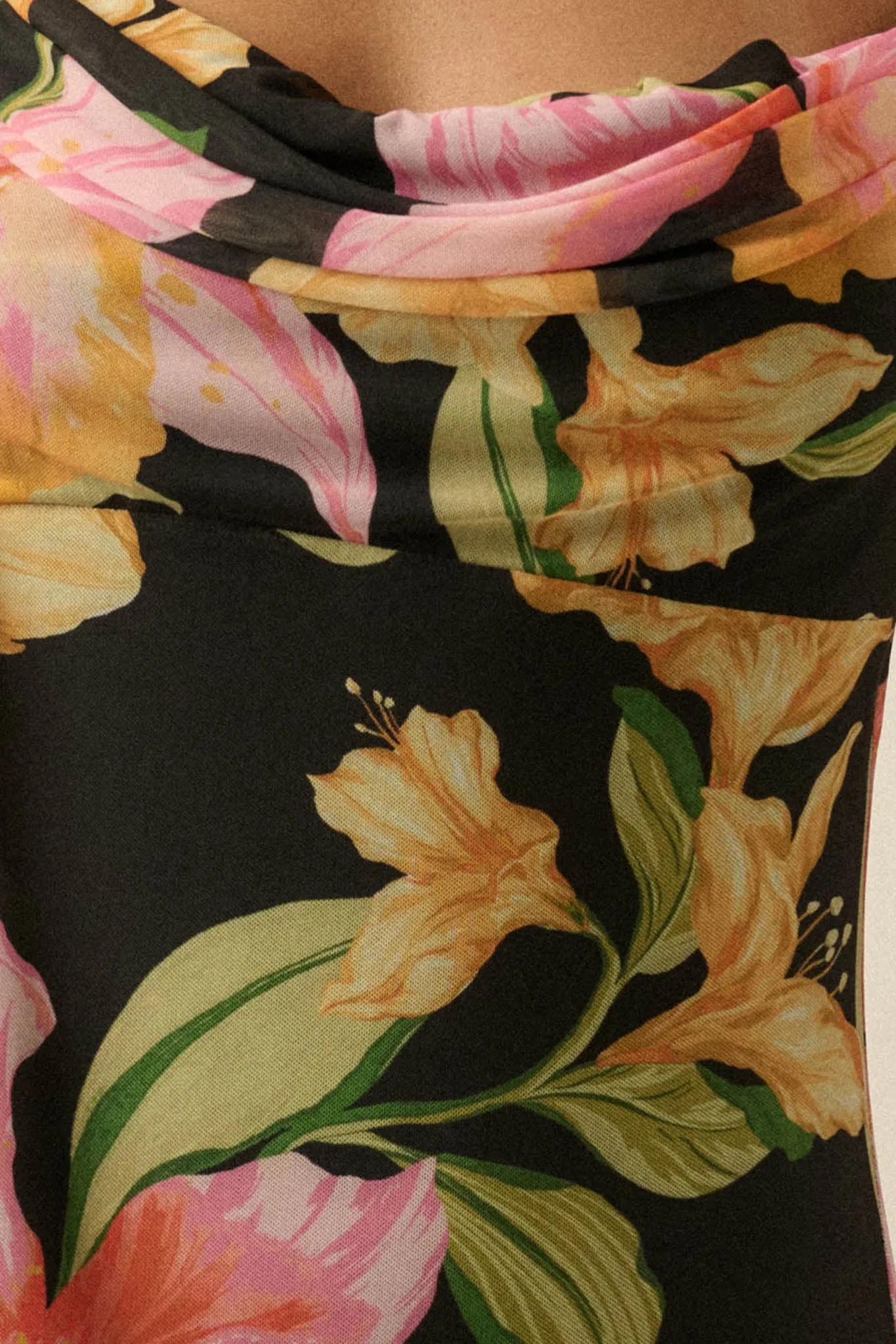 Lavish Petals Floral Mesh Ruffle Maxi Dress and Scarf sold by Promesa product image thumbnail 4