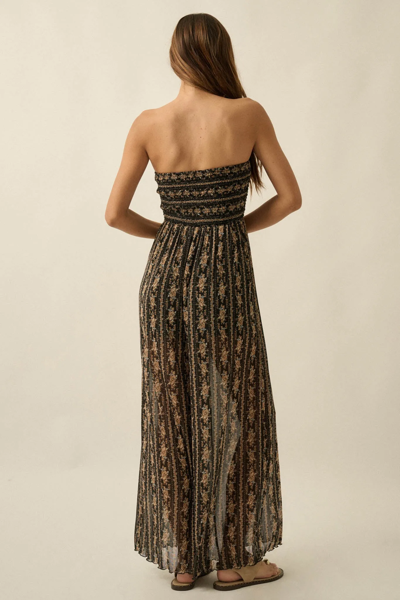 Plenty of Petals Floral Mesh Strapless Jumpsuit sold by Promesa product image thumbnail 2