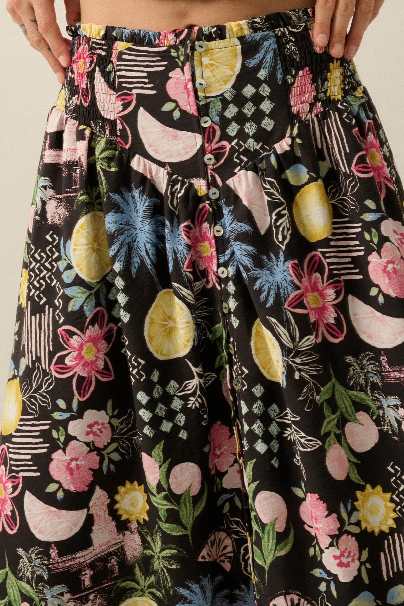 Celebrate Life Fruit & Floral-Print Button Maxi Skirt sold by Promesa product image thumbnail 4