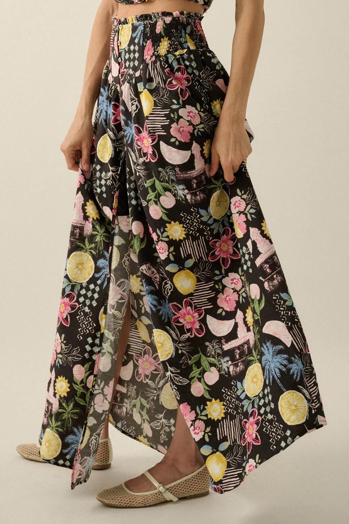Celebrate Life Fruit & Floral-Print Button Maxi Skirt sold by Promesa product image thumbnail 5