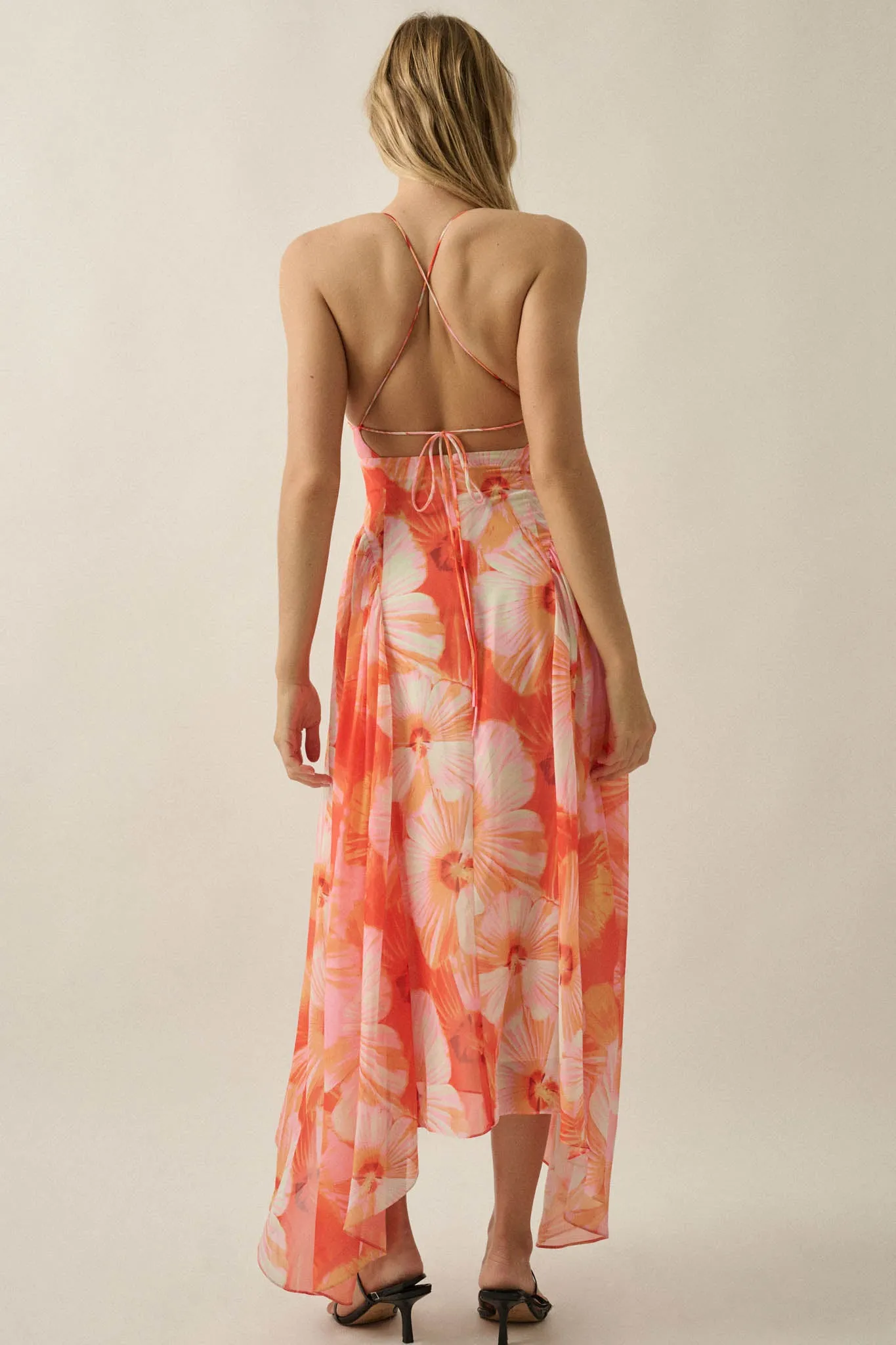 Blooming Isle Floral Chiffon Cross-Back Maxi Dress sold by Promesa product image thumbnail 2