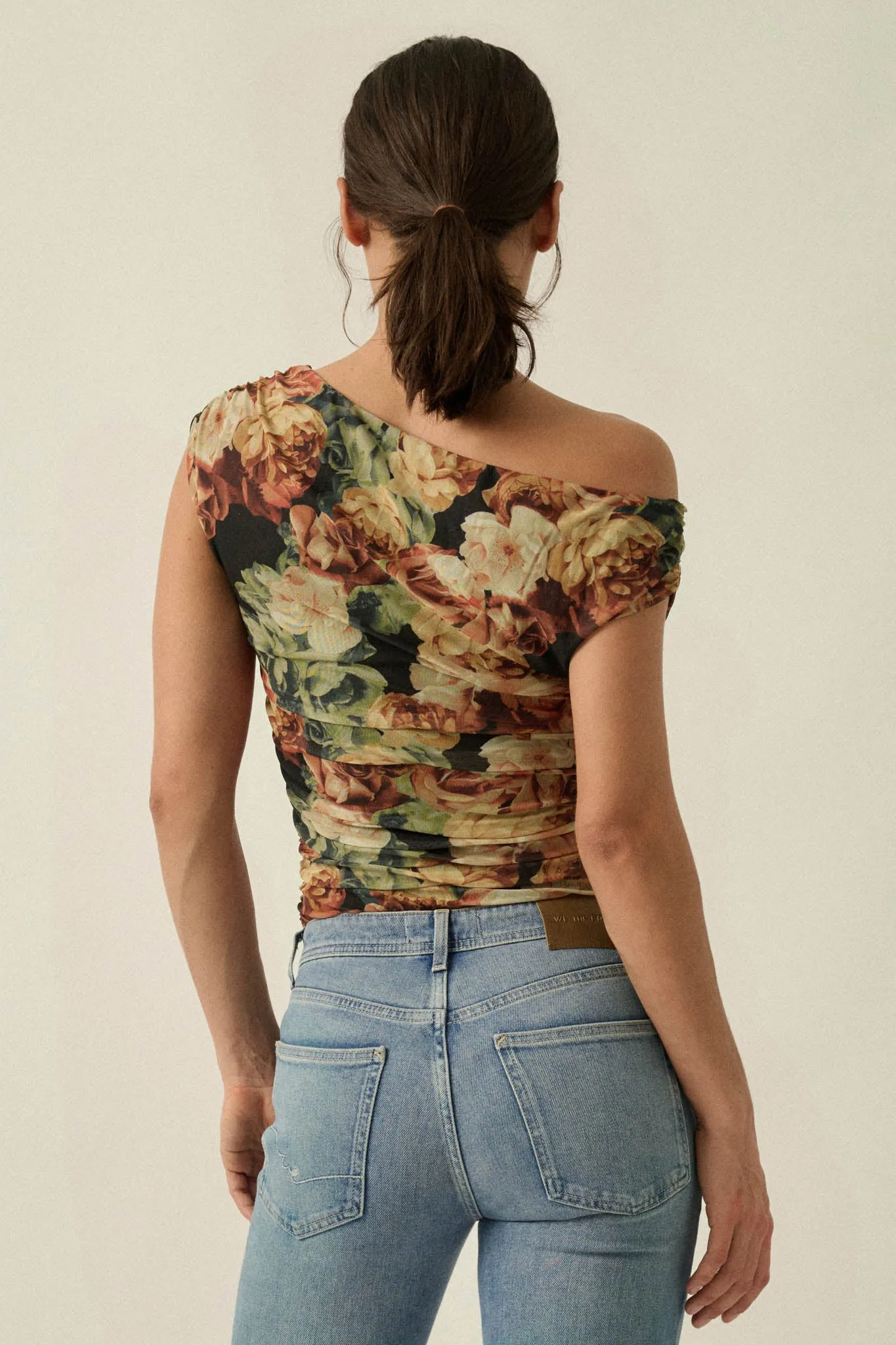 Radiant Roses Floral Mesh One-Shoulder Bodysuit sold by Promesa product image thumbnail 2